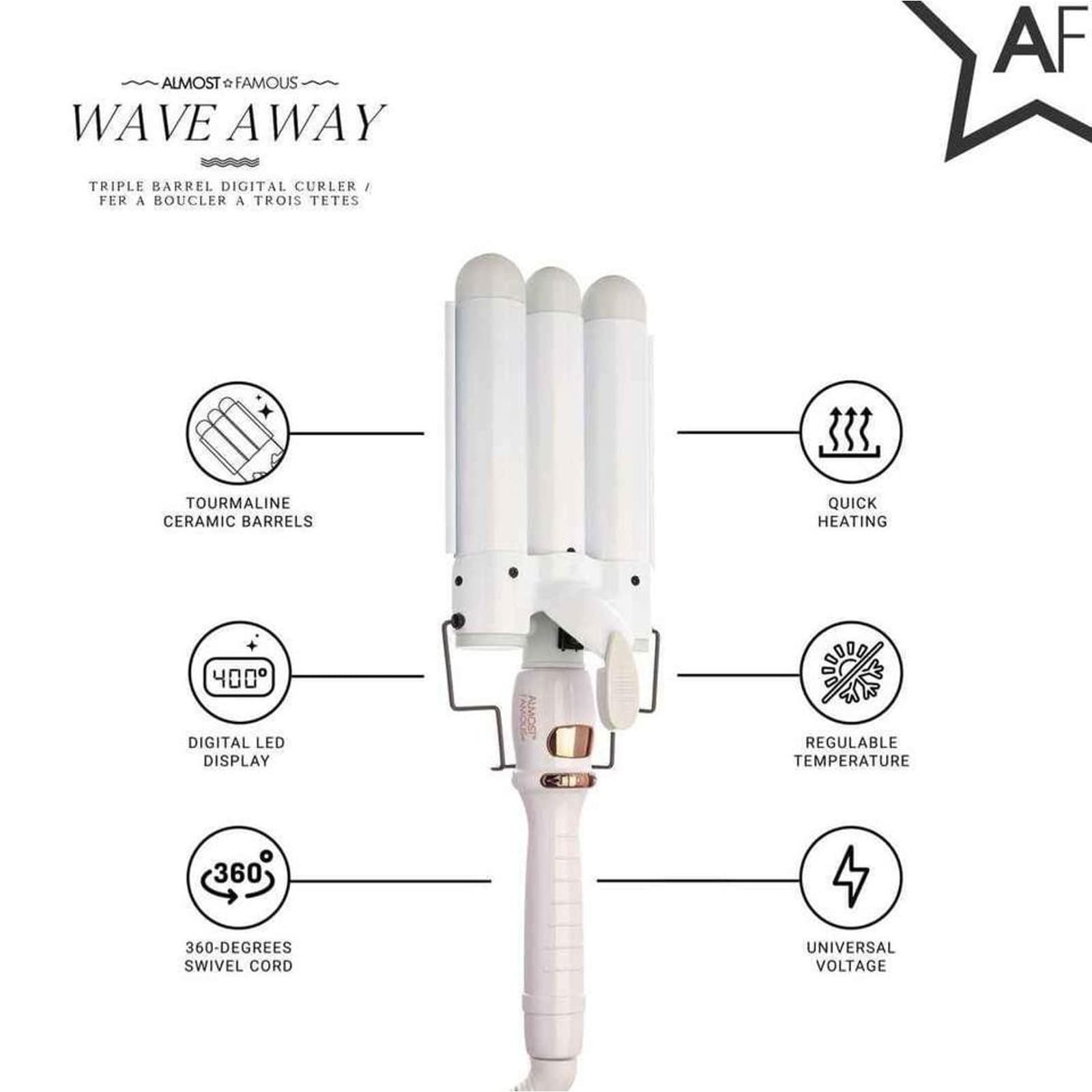Almost Famous Wave Away Triple Barrell Curling Iron - Thumbnail 5