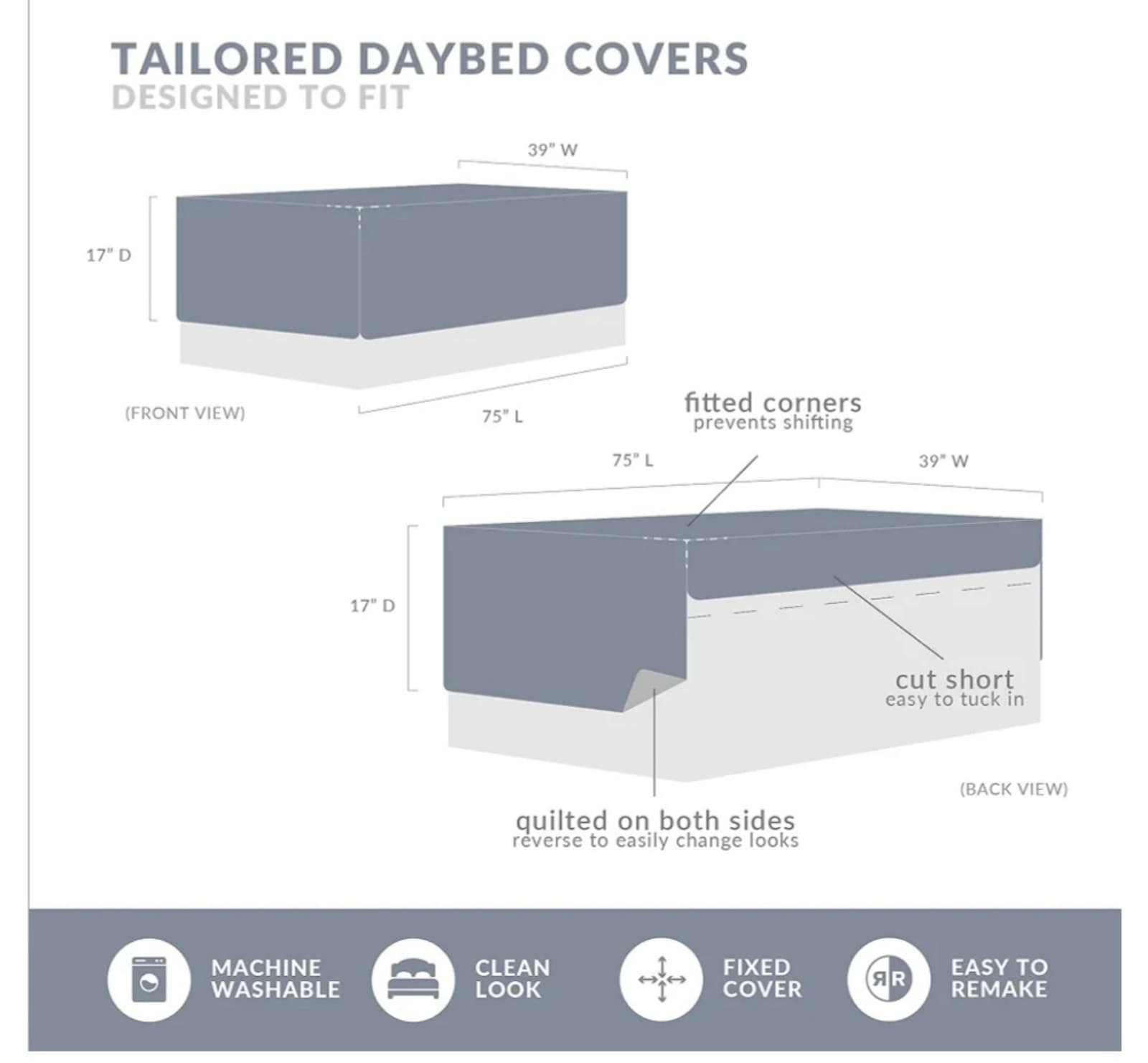 Madison Park 6 Piece Double Sided Day Bed Cover Set - Thumbnail 9