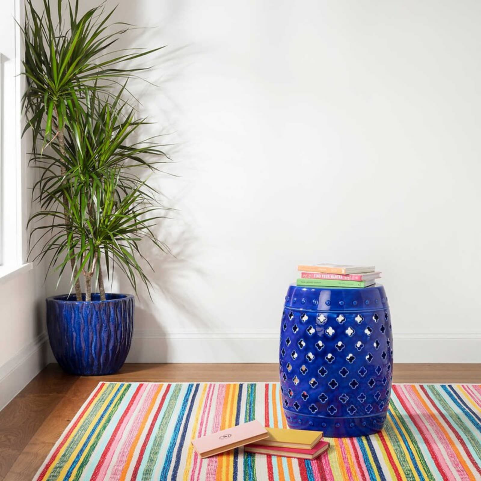 Dash & Albert Hand Woven Bright Striped Flatweave Rug - Thumbnail 5