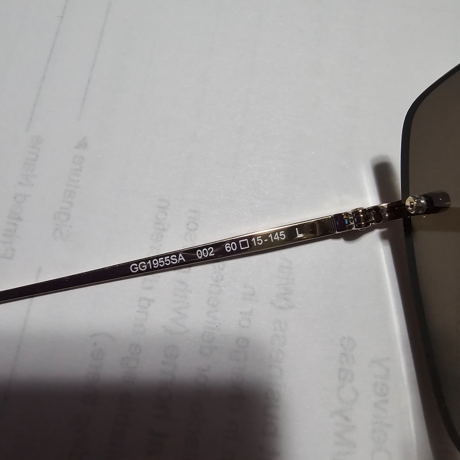 AUTHENTIC GUCCI SQUARE AVIATOR SUNGLASSES MODEL GG1955SA - Thumbnail 6
