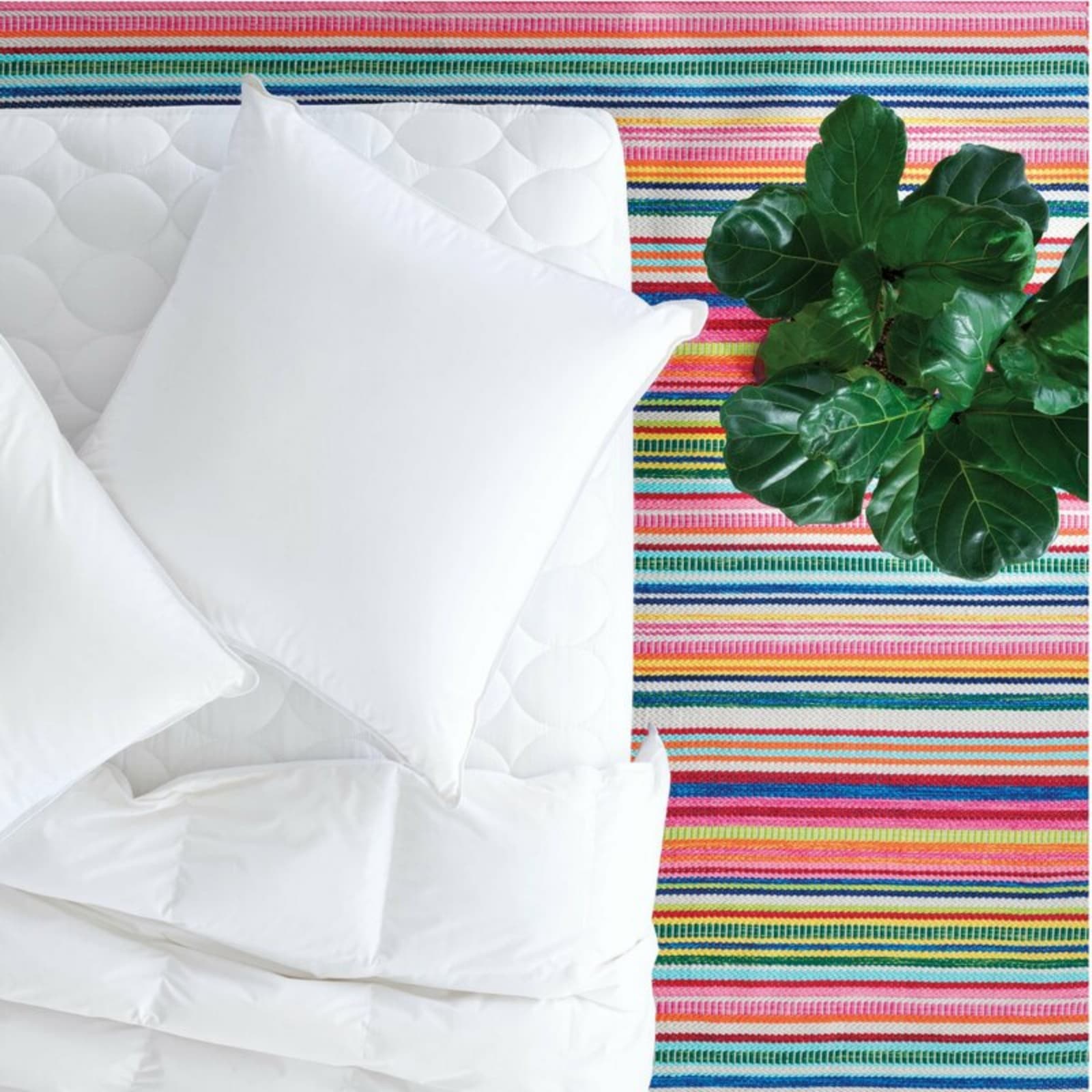 Dash & Albert Hand Woven Bright Striped Flatweave Rug - Thumbnail 4