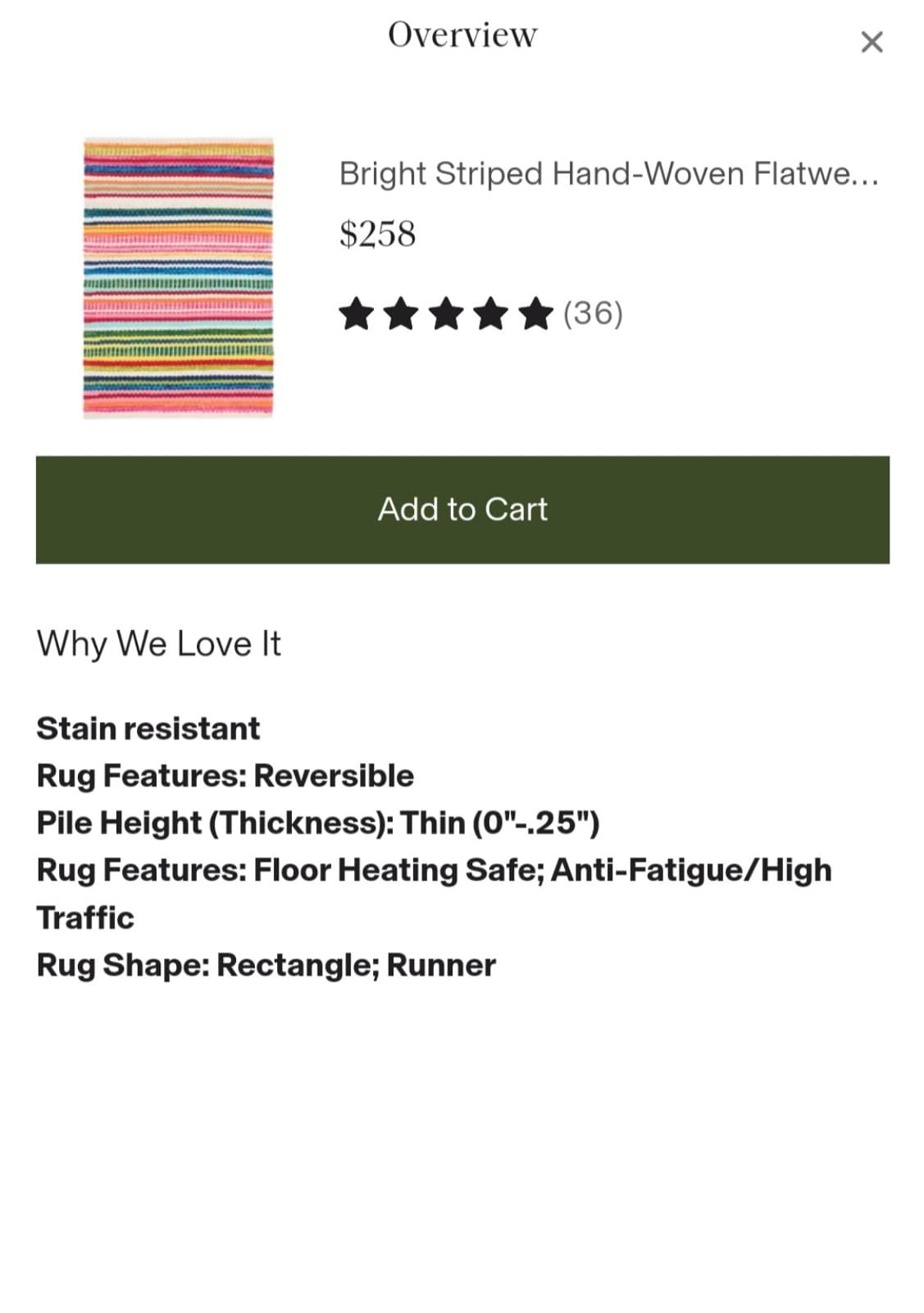 Dash & Albert Hand Woven Bright Striped Flatweave Rug - Thumbnail 8