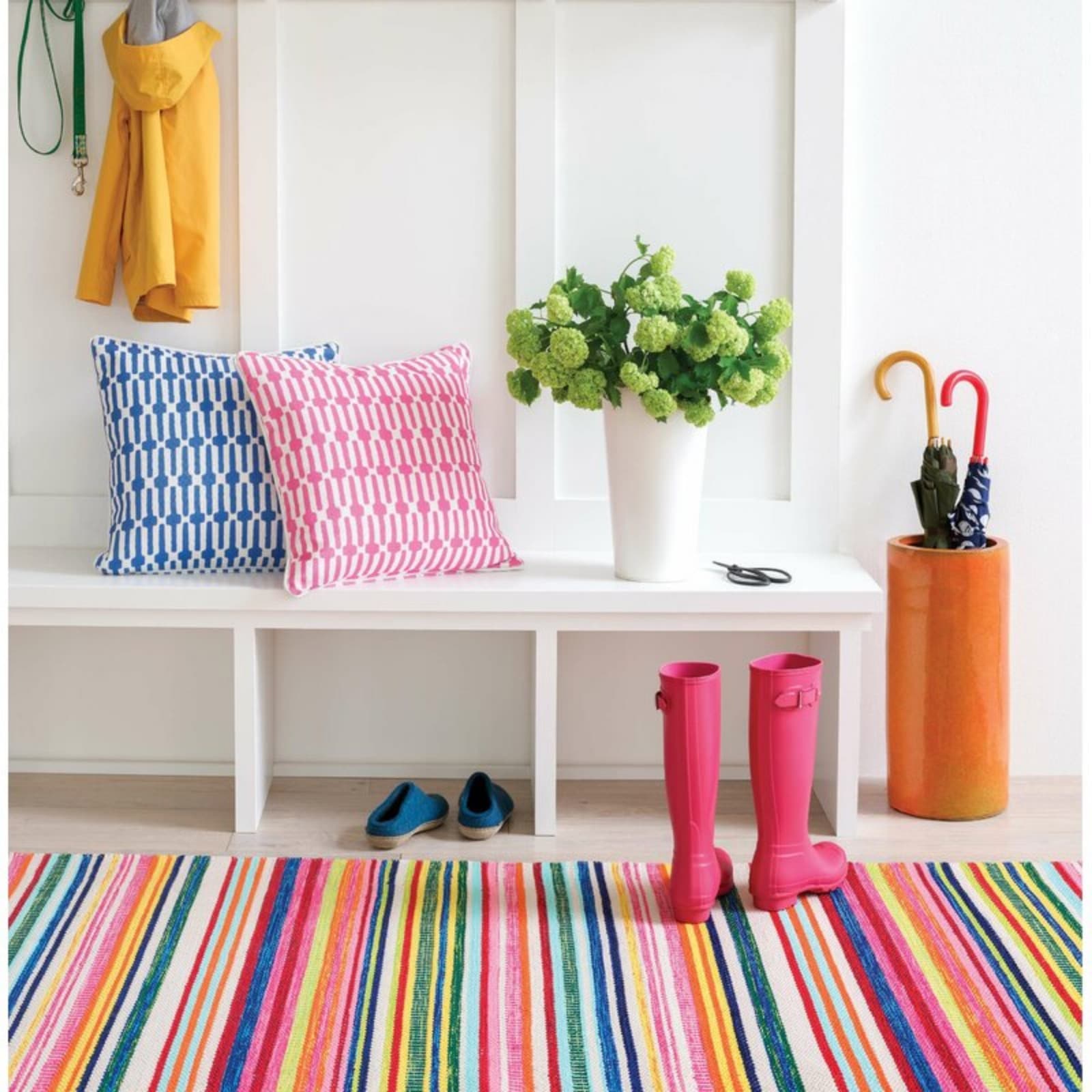 Dash & Albert Hand Woven Bright Striped Flatweave Rug - Thumbnail 7