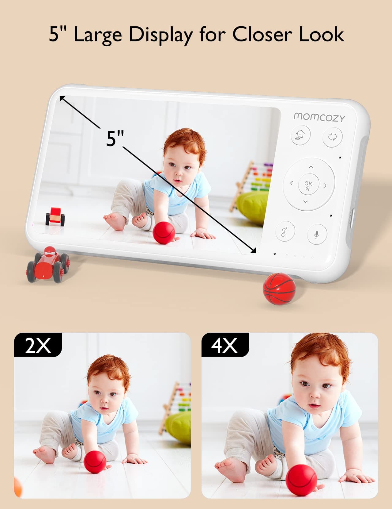 Momcozy Baby Monitor BM01 Add-on Camera Unit, 1080P HD Resolution, Pan-Tilt-Zoom Camera, Easy - Thumbnail 2