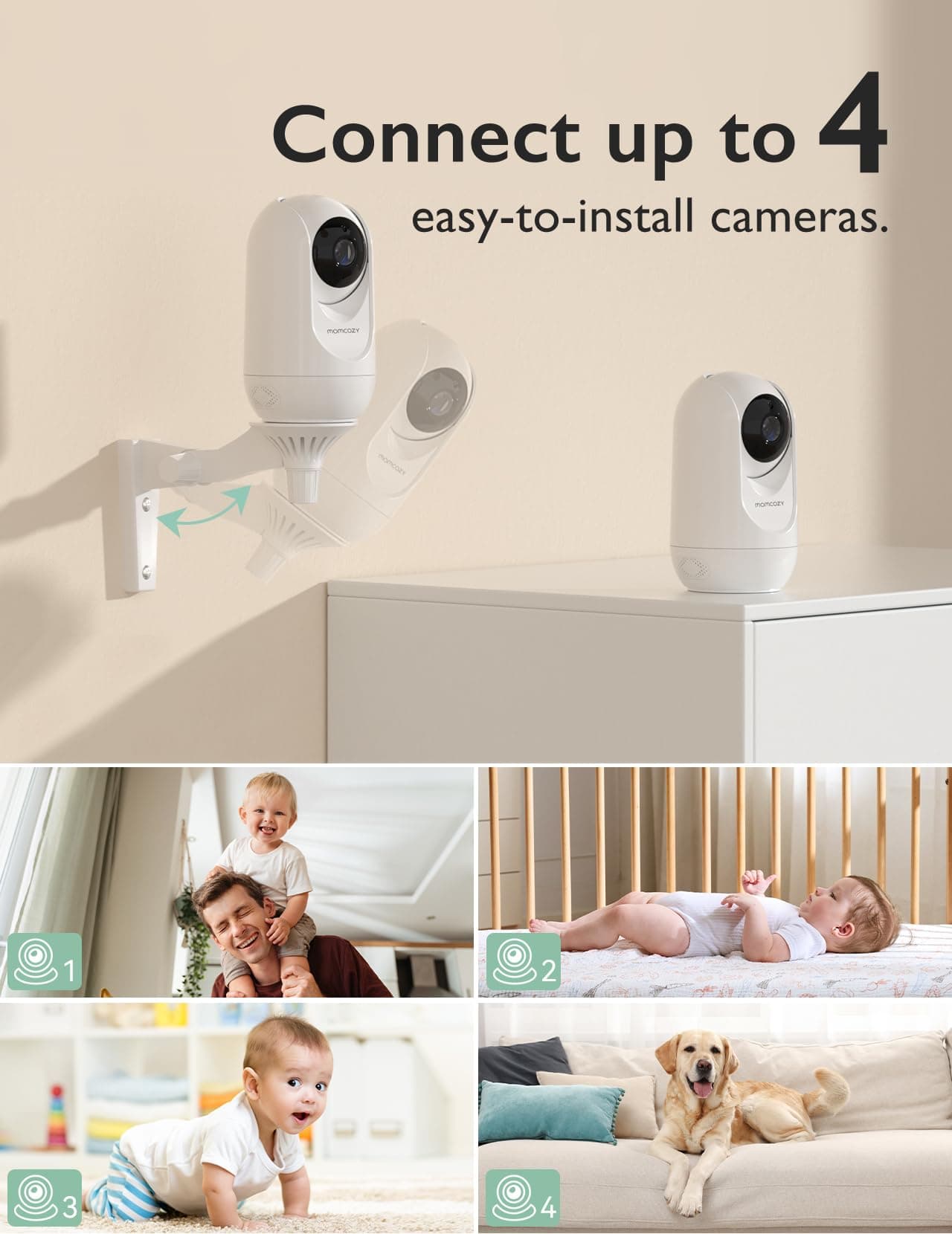 Momcozy Baby Monitor BM01 Add-on Camera Unit, 1080P HD Resolution, Pan-Tilt-Zoom Camera, Easy - Thumbnail 10