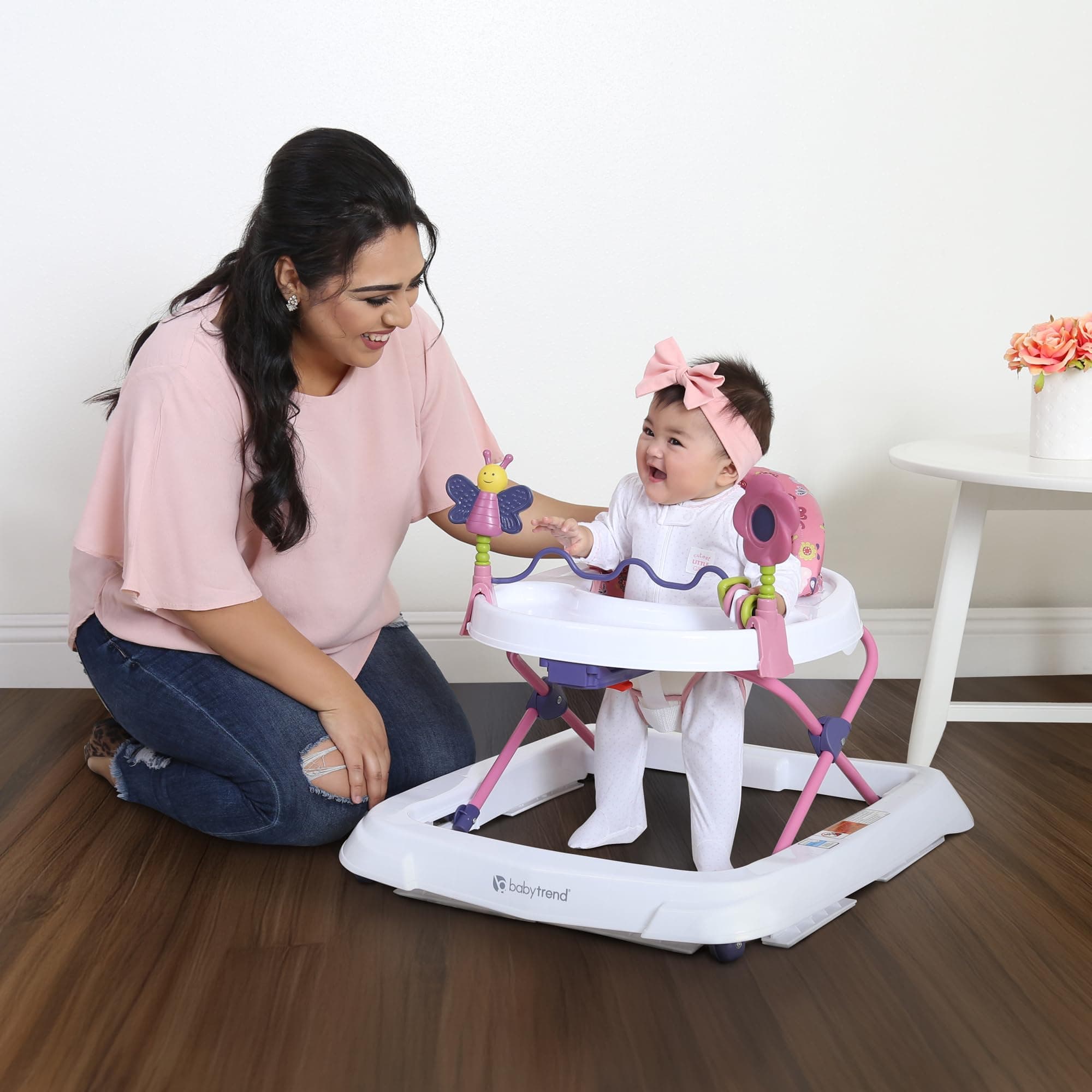Smart Steps Trend Activity Walker with Removeable Toy Bar, Multi-Directional Front Wheels, Tray, Adjustable Height and Flat Fold Frame for Storage, Ages 6 Months +, Emily Pink - Thumbnail 11