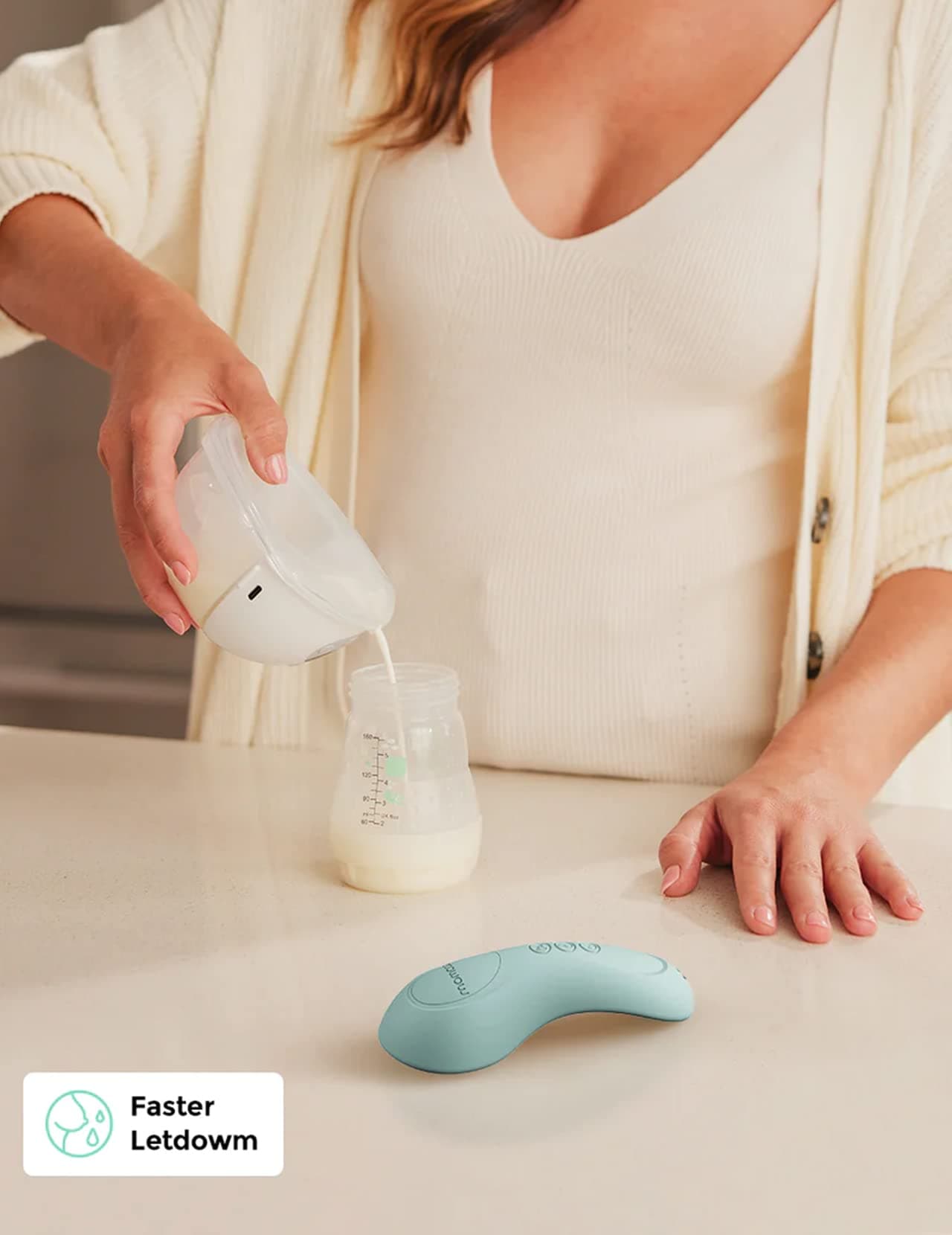 Momcozy Rolling Lactation Massager with Heat, 3-in-1 Real-Like Massage for Relieve Clogged Ducts, Breast Massager Warming for Breastfeeding, Improve Milk Flow, Blue-Green - Thumbnail 5