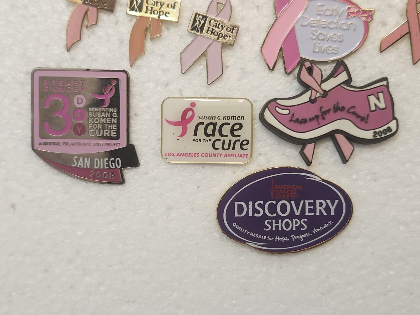 Pink Ribbon Breast Cancer Awareness City of Hope Pink Ribbon Lapel Pins Lot 15 - Thumbnail 4