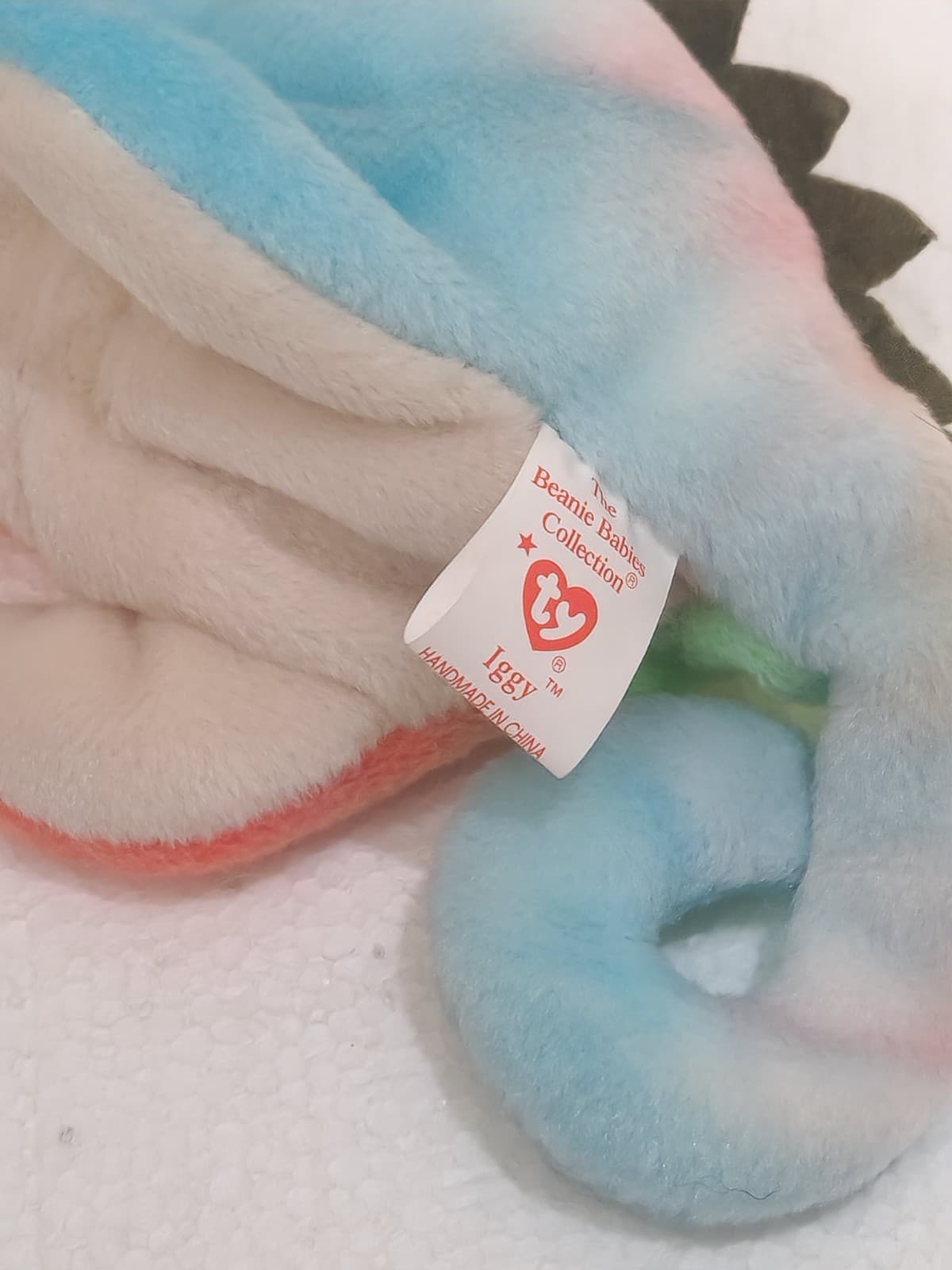 Ty Beanie 1997 Baby Iggy The Iguana Rainbow Plush Toy collectible retro #1 - Thumbnail 3