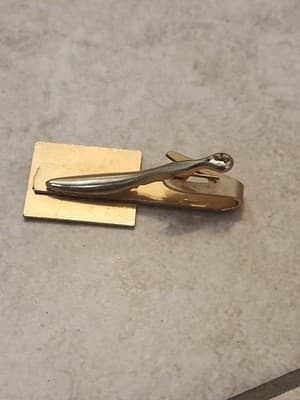 Vintage Mens Tie Clip Bar Lot Mixed Gold Silver Tone Retro Suit Accessories - Thumbnail 17