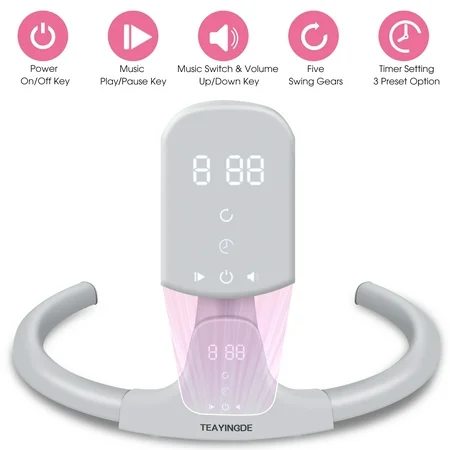 TEAYINGDE Baby Swing for Infants - APP Remote Bluetooth Control, 5 Speed Settings, 10 Lullabies, USB Plug (Pink) - Thumbnail 3