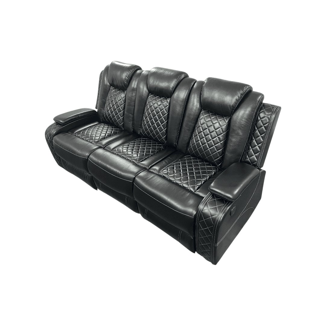 Latitude Run Power Reclining Sofa Couch with Wireless Charger and LED Lights - Thumbnail 6
