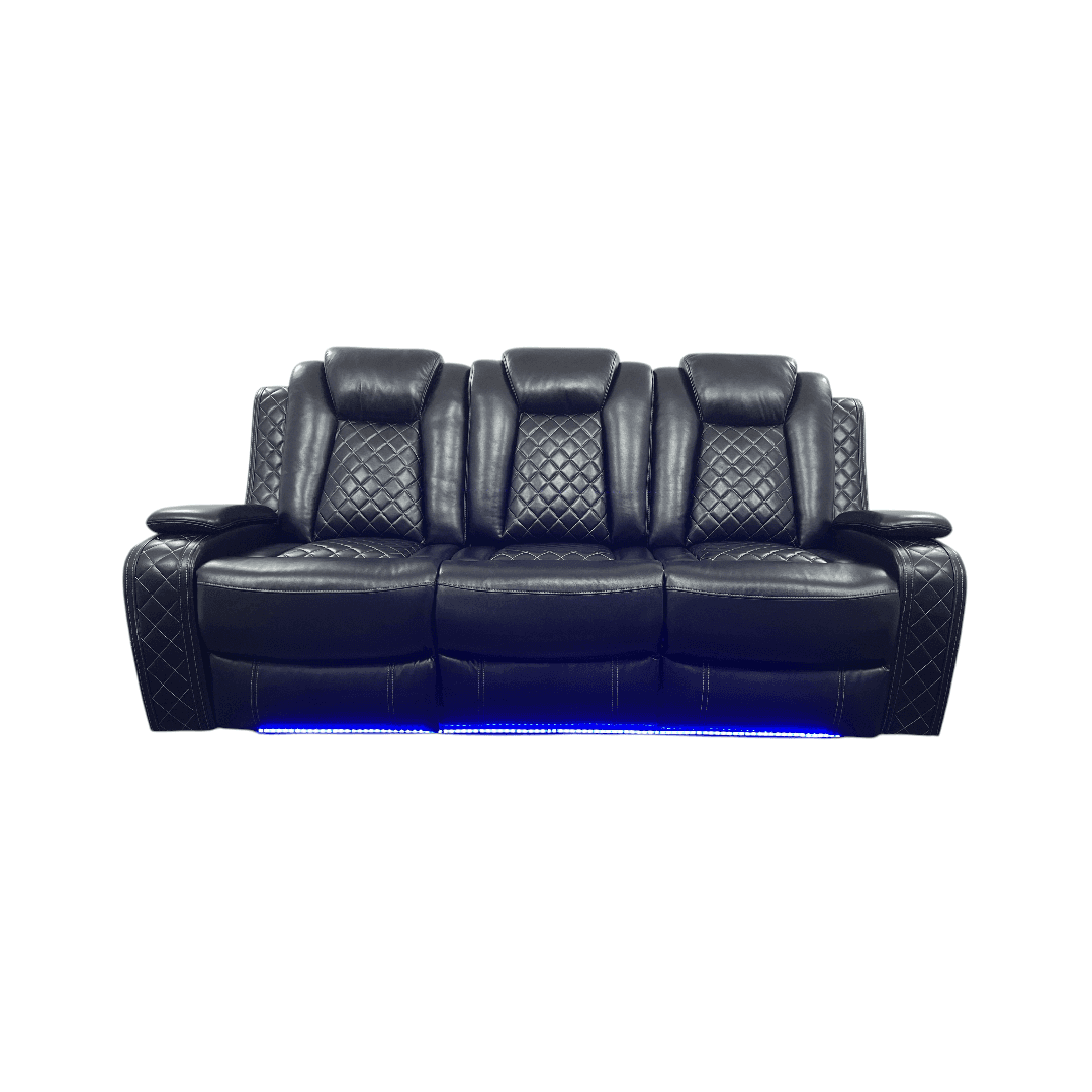 Latitude Run Power Reclining Sofa Couch with Wireless Charger and LED Lights - Thumbnail 4
