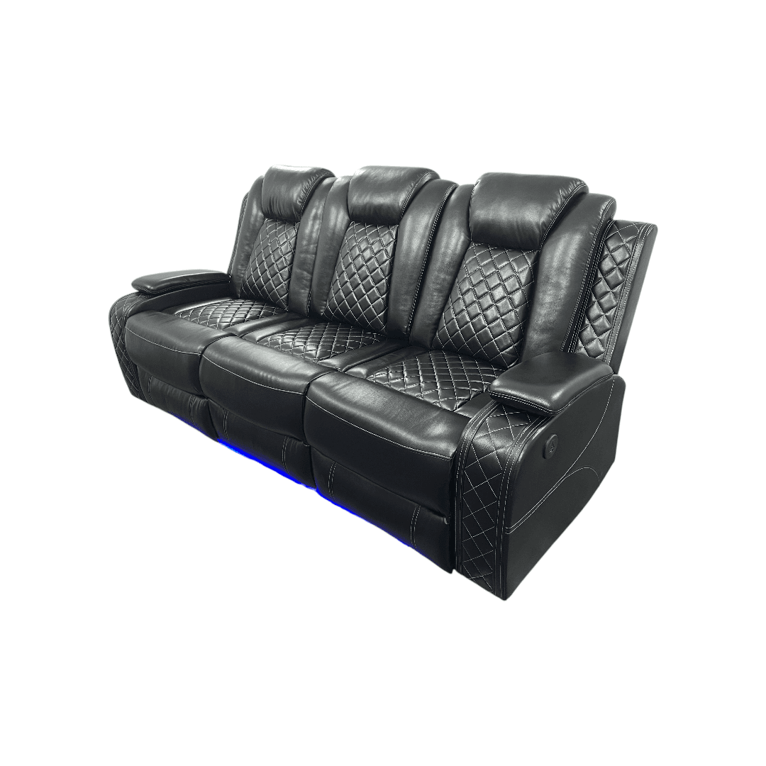 Latitude Run Power Reclining Sofa Couch with Wireless Charger and LED Lights - Thumbnail 5