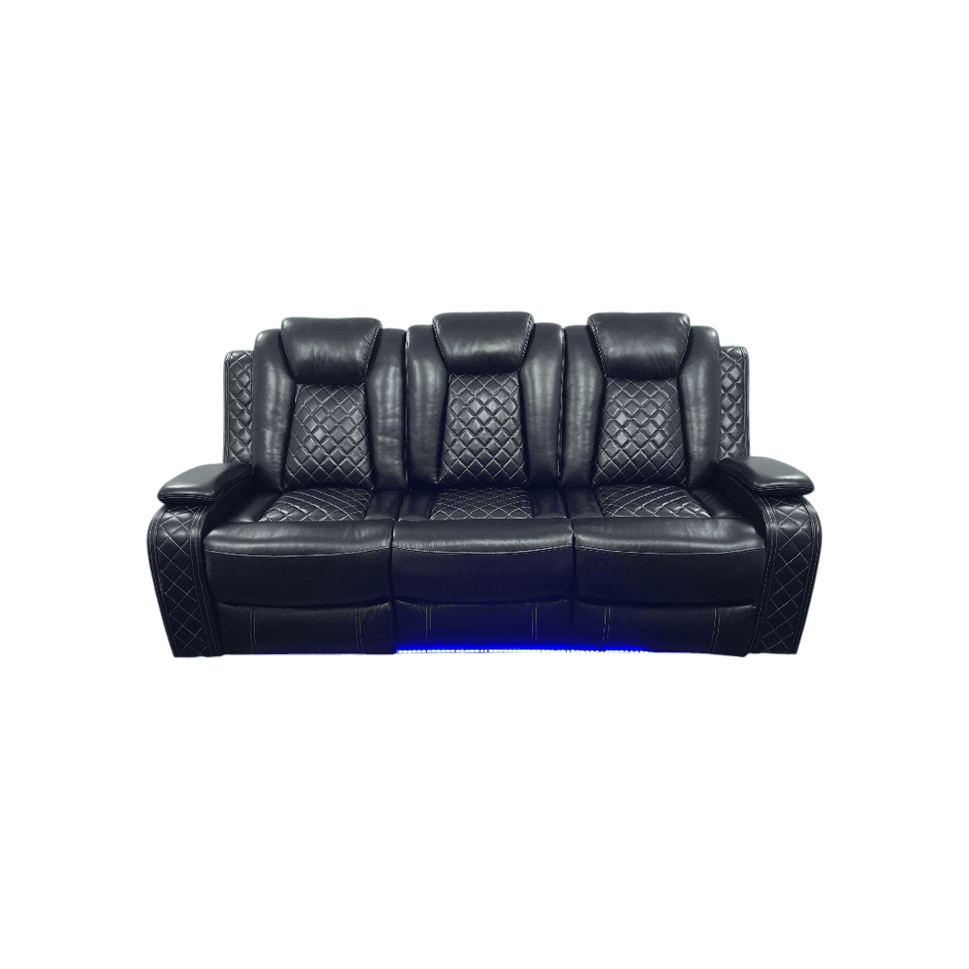 Latitude Run Power Reclining Sofa Couch with Wireless Charger and LED Lights - Thumbnail 2