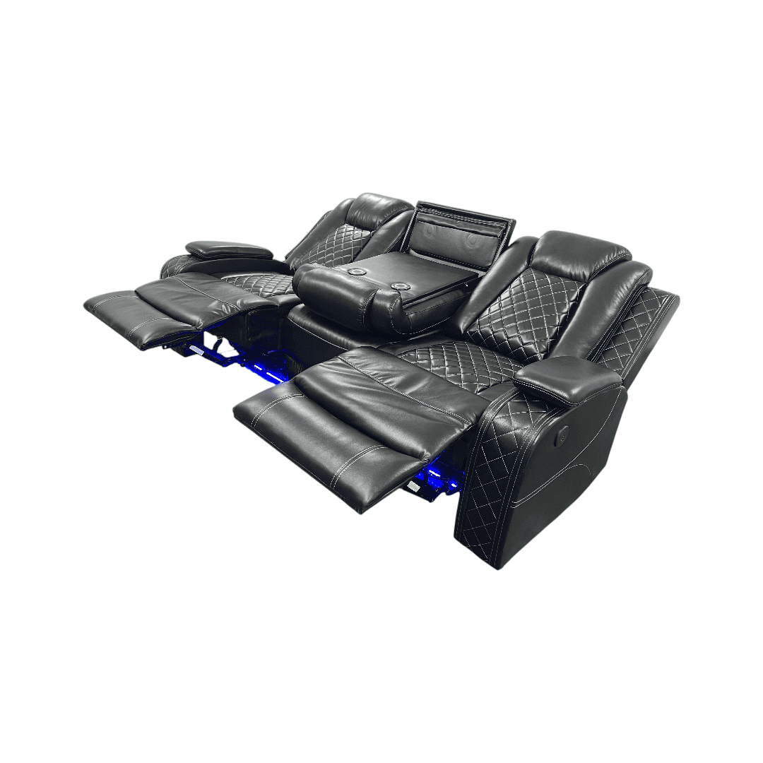 Latitude Run Power Reclining Sofa Couch with Wireless Charger and LED Lights - Thumbnail 13