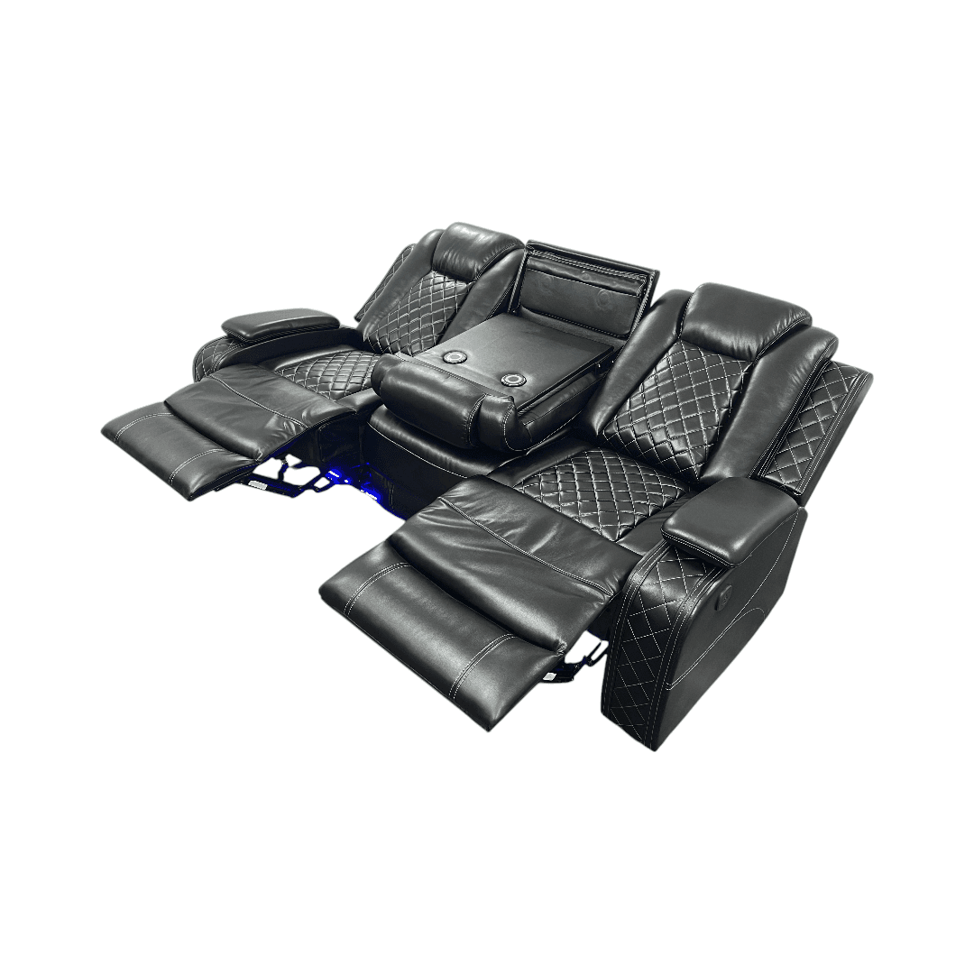 Latitude Run Power Reclining Sofa Couch with Wireless Charger and LED Lights - Thumbnail 14