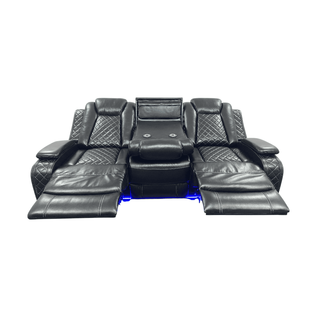 Latitude Run Power Reclining Sofa Couch with Wireless Charger and LED Lights - Thumbnail 9