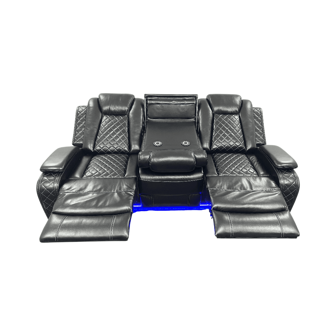 Latitude Run Power Reclining Sofa Couch with Wireless Charger and LED Lights - Thumbnail 12