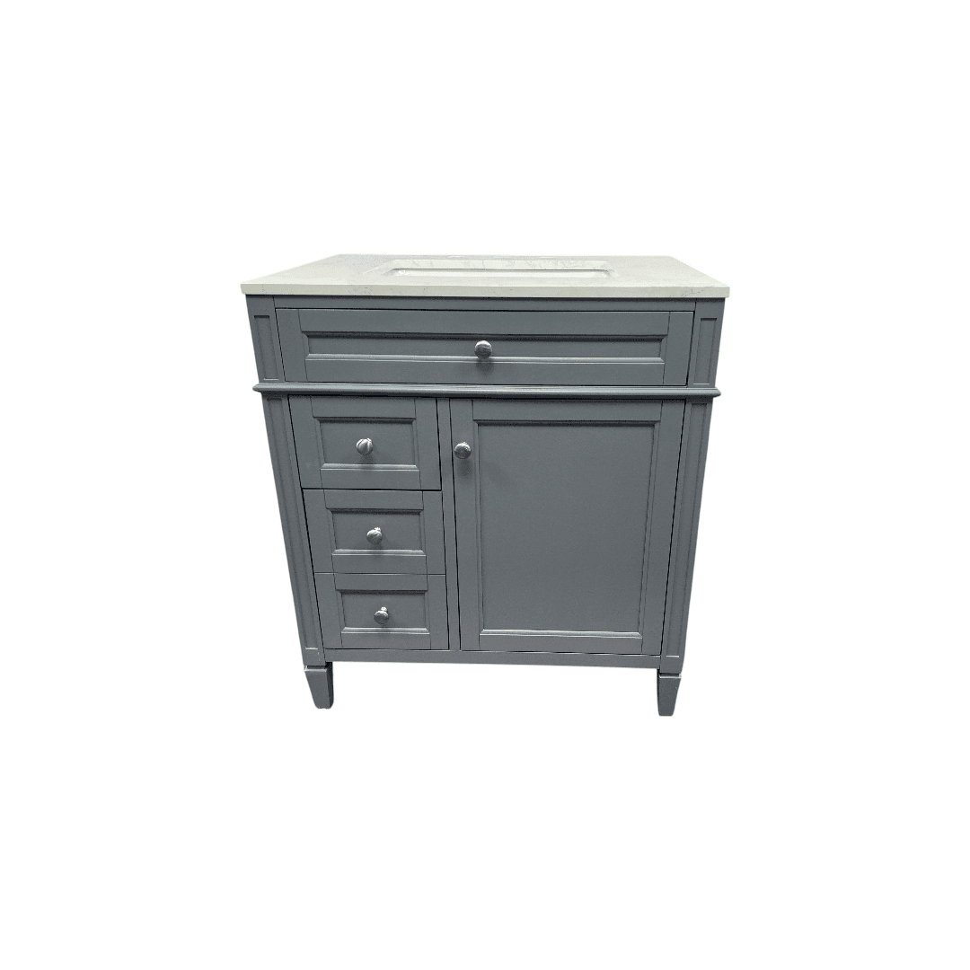 DeerValley Fully Assembled Single Bathroom Vanity with Backsplash - Light Gray - Thumbnail 2