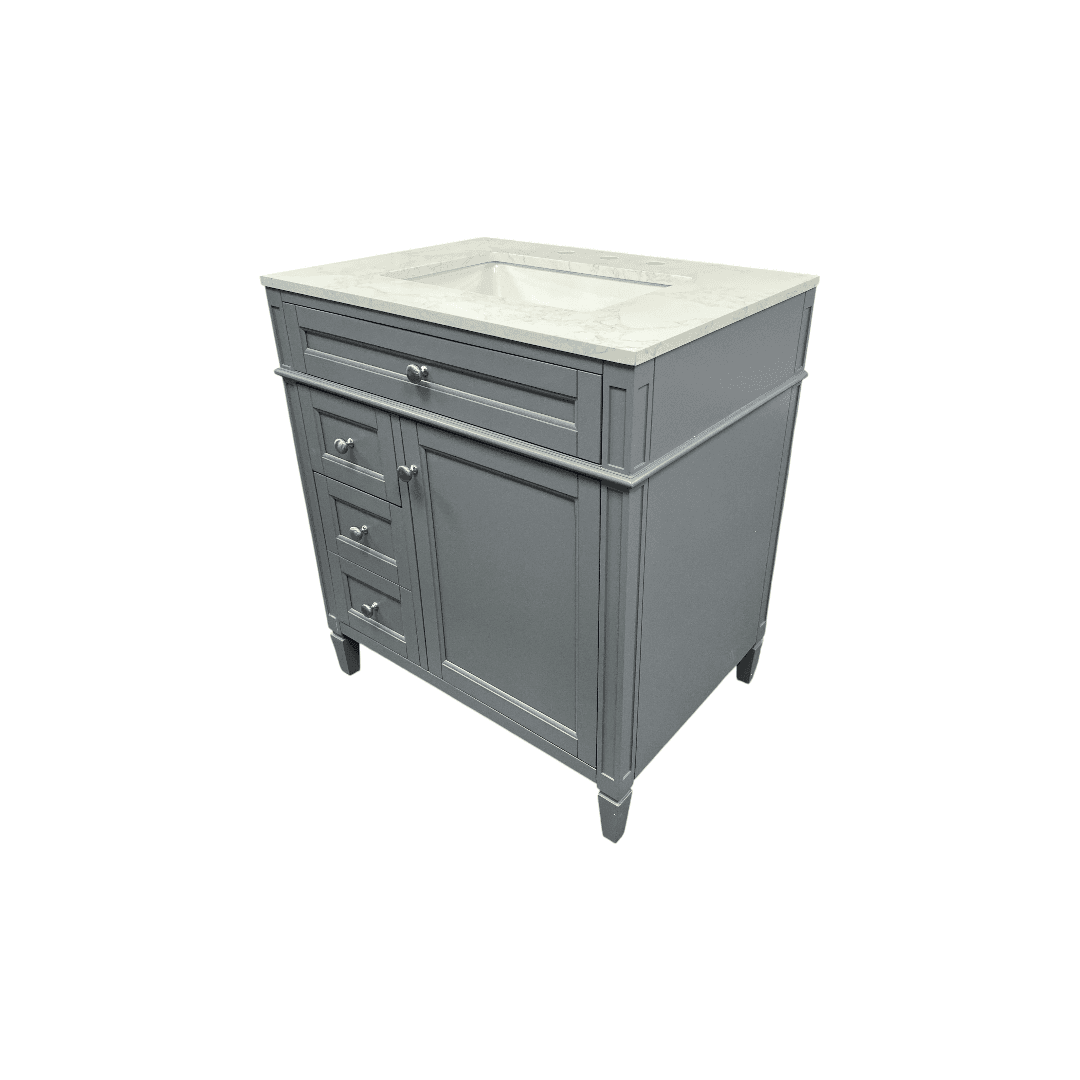 DeerValley Fully Assembled Single Bathroom Vanity with Backsplash - Light Gray - Thumbnail 4