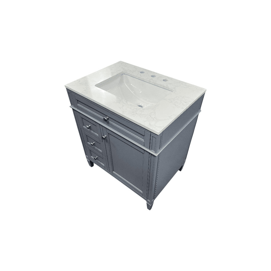 DeerValley Fully Assembled Single Bathroom Vanity with Backsplash - Light Gray - Thumbnail 5