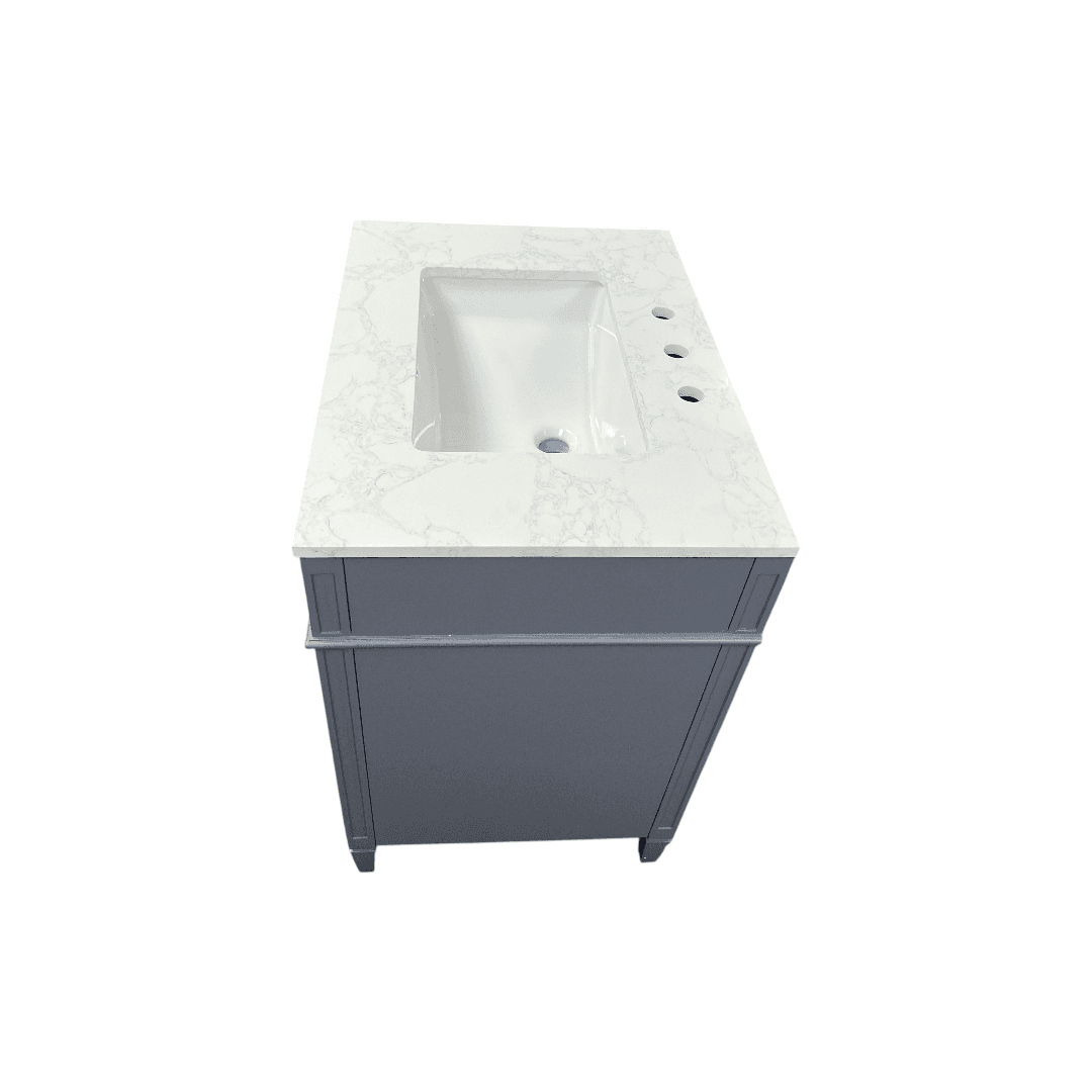 DeerValley Fully Assembled Single Bathroom Vanity with Backsplash - Light Gray - Thumbnail 7