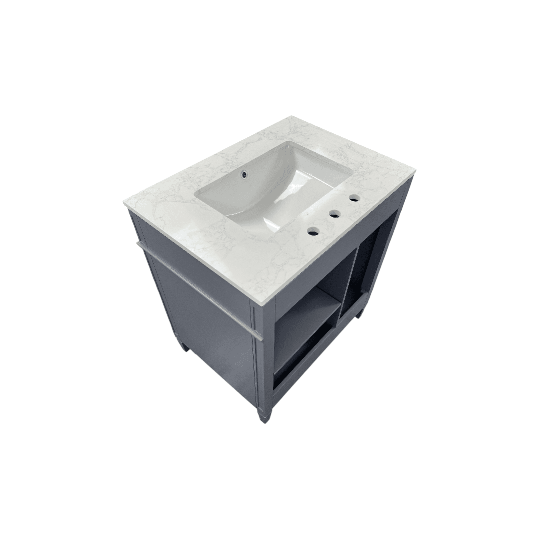 DeerValley Fully Assembled Single Bathroom Vanity with Backsplash - Light Gray - Thumbnail 9