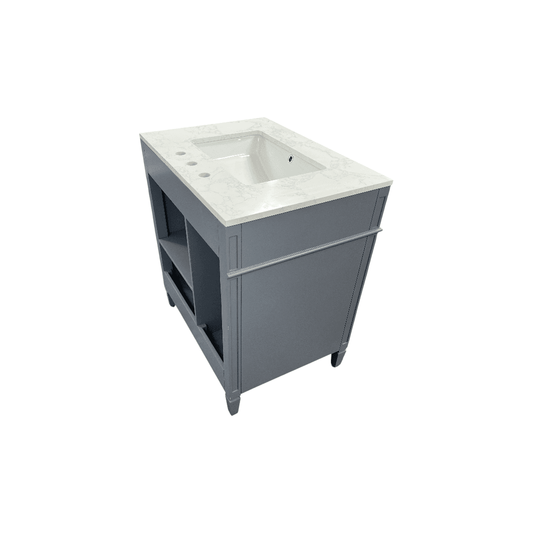 DeerValley Fully Assembled Single Bathroom Vanity with Backsplash - Light Gray - Thumbnail 12