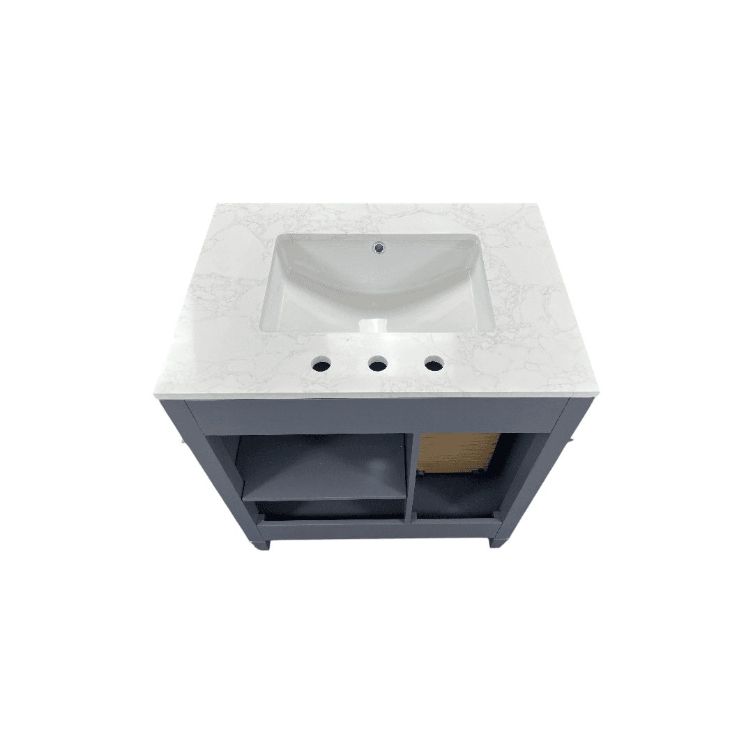 DeerValley Fully Assembled Single Bathroom Vanity with Backsplash - Light Gray - Thumbnail 10