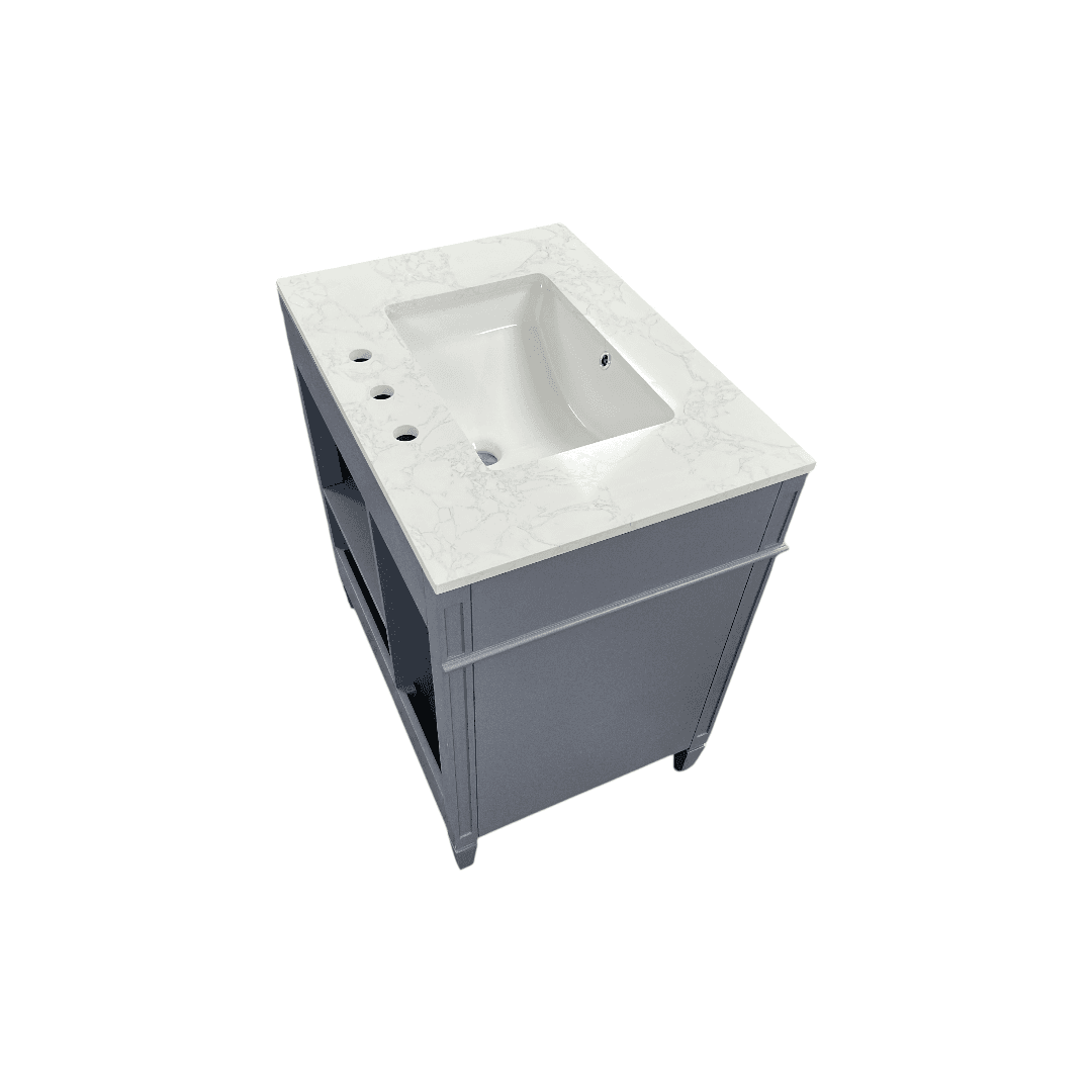 DeerValley Fully Assembled Single Bathroom Vanity with Backsplash - Light Gray - Thumbnail 13