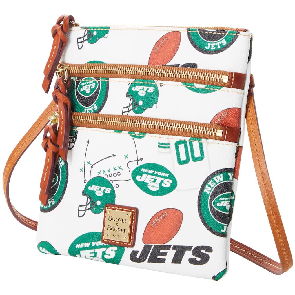 New York Jets Dooney & Bourke Women's Triple Zip Crossbody Bag - Thumbnail 2