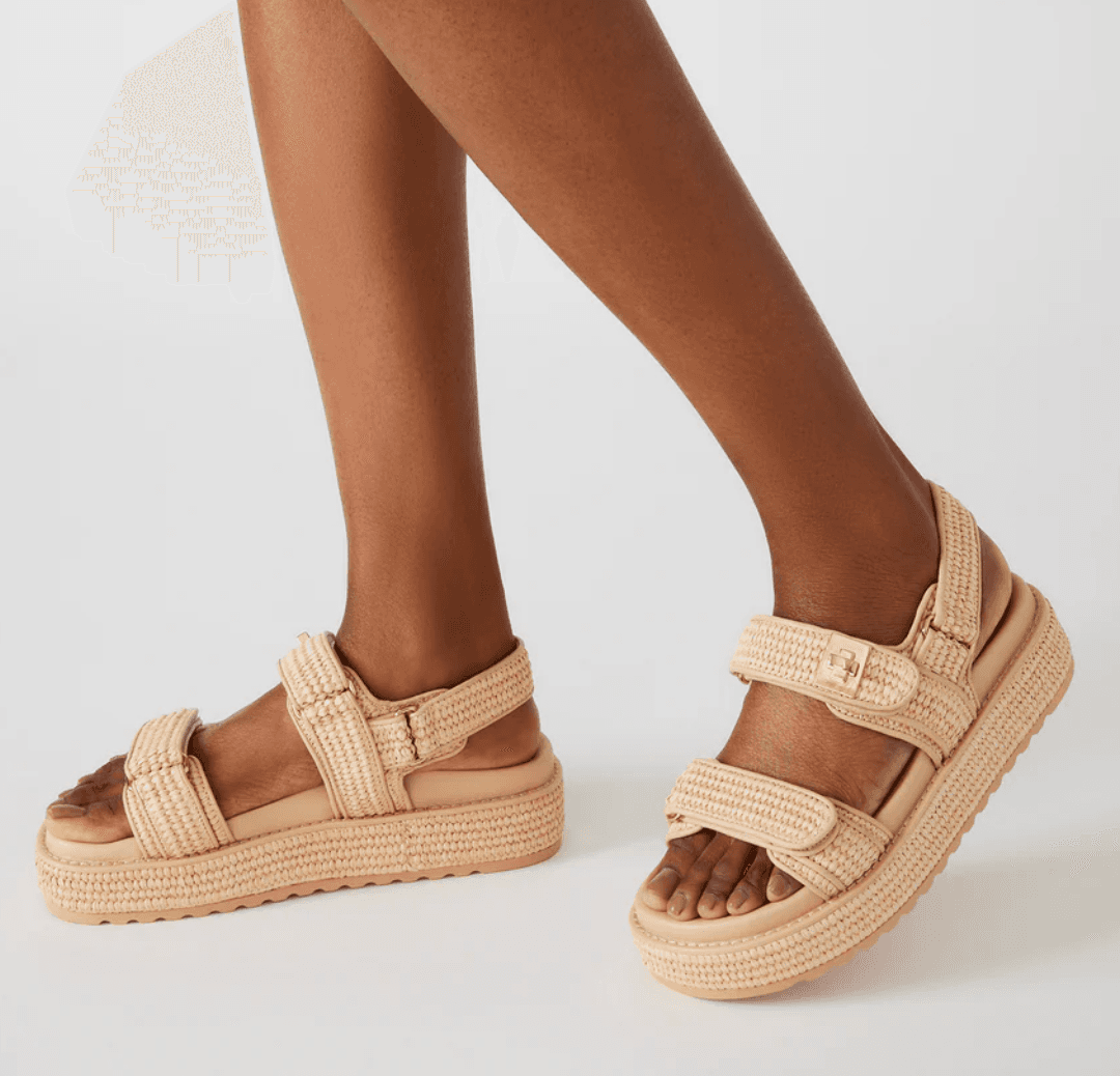 Steve Madden BIGMONA Natural Raffia Sandal Tan | Size 5 - Thumbnail 2