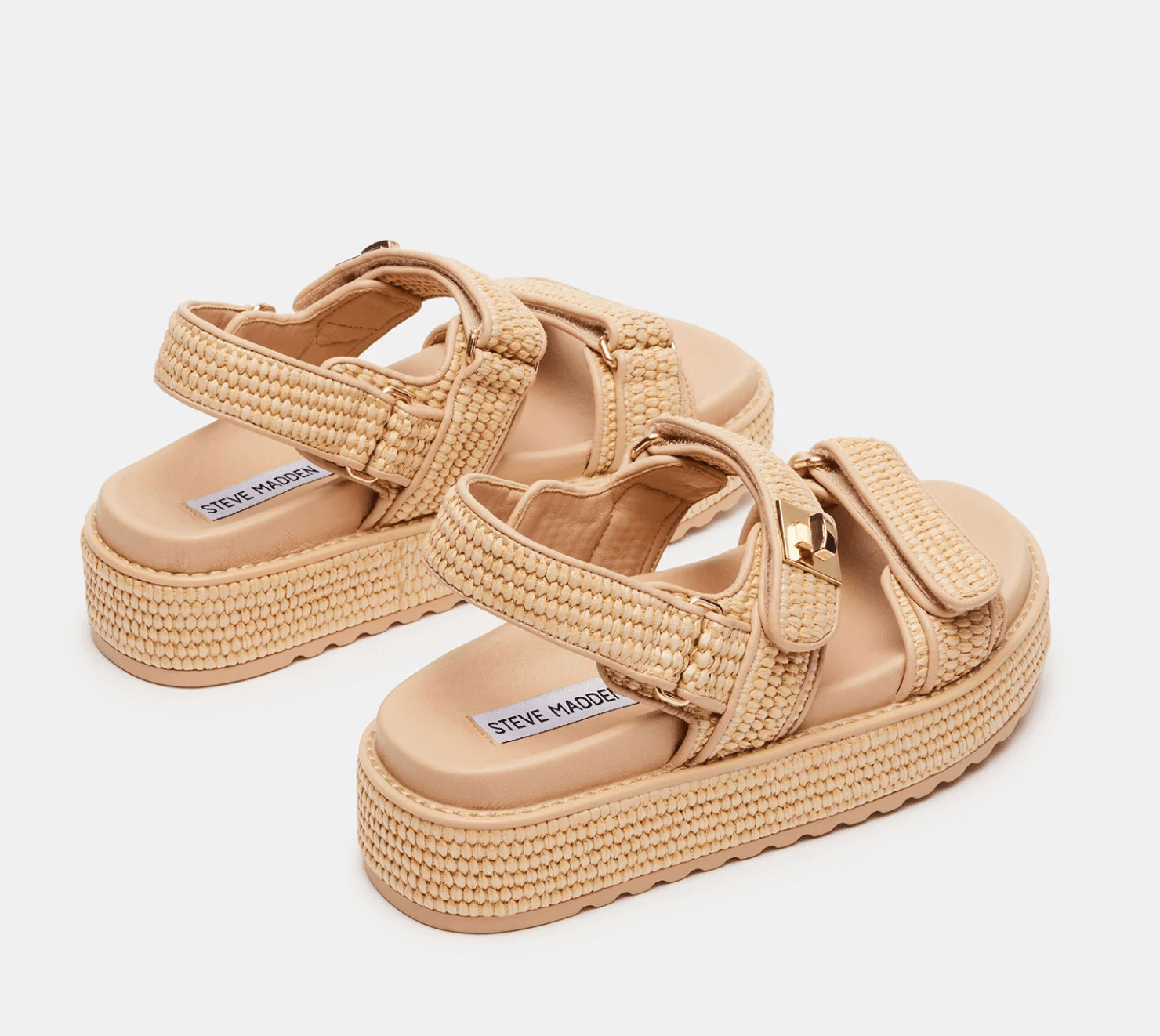 Steve Madden BIGMONA Natural Raffia Sandal Tan | Size 5 - Thumbnail 3