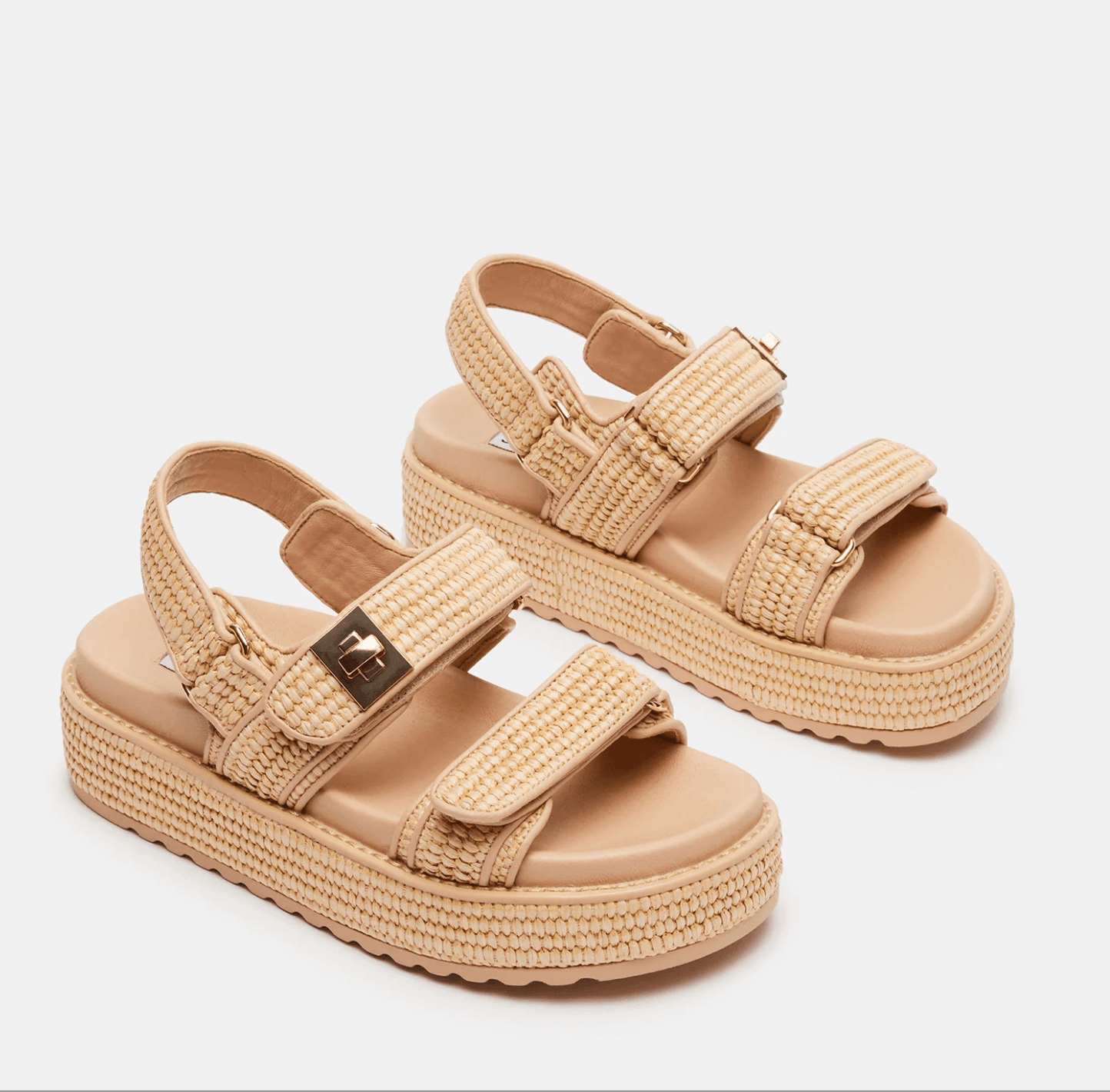 Steve Madden BIGMONA Natural Raffia Sandal Tan | Size 5 - Thumbnail 4