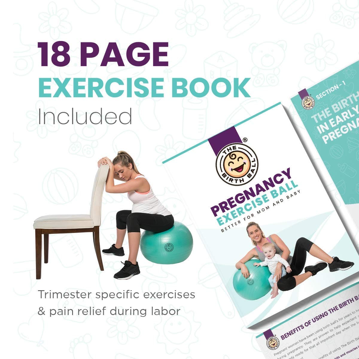 The Birth Ball Pregnancy Exercise Ball with Socks - Thumbnail 3