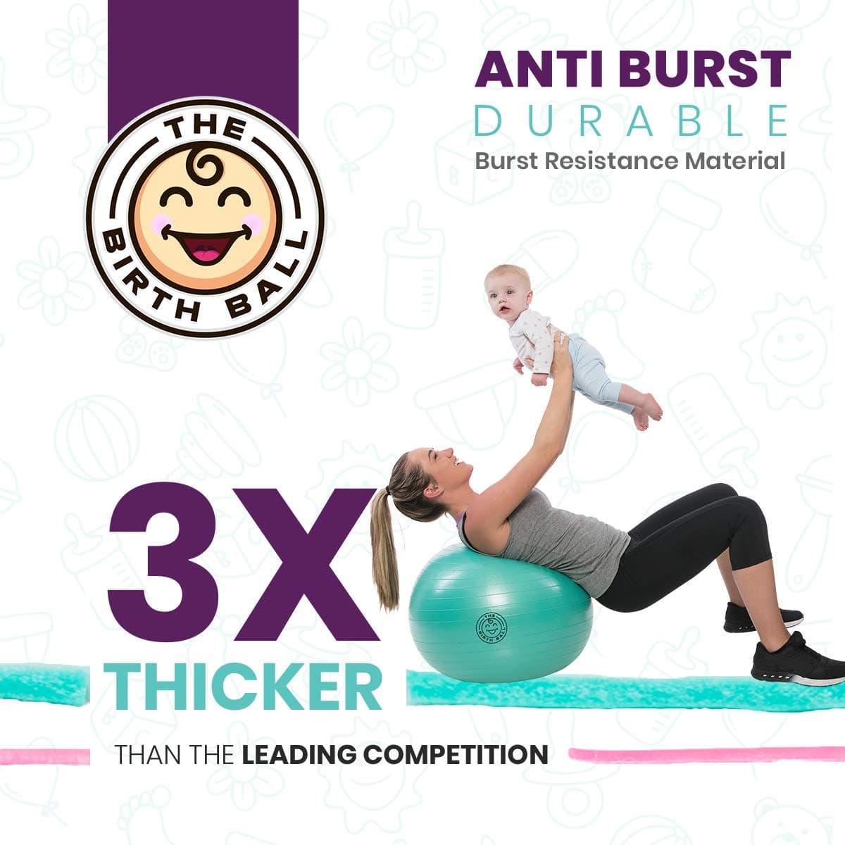 The Birth Ball Pregnancy Exercise Ball with Socks - Thumbnail 6