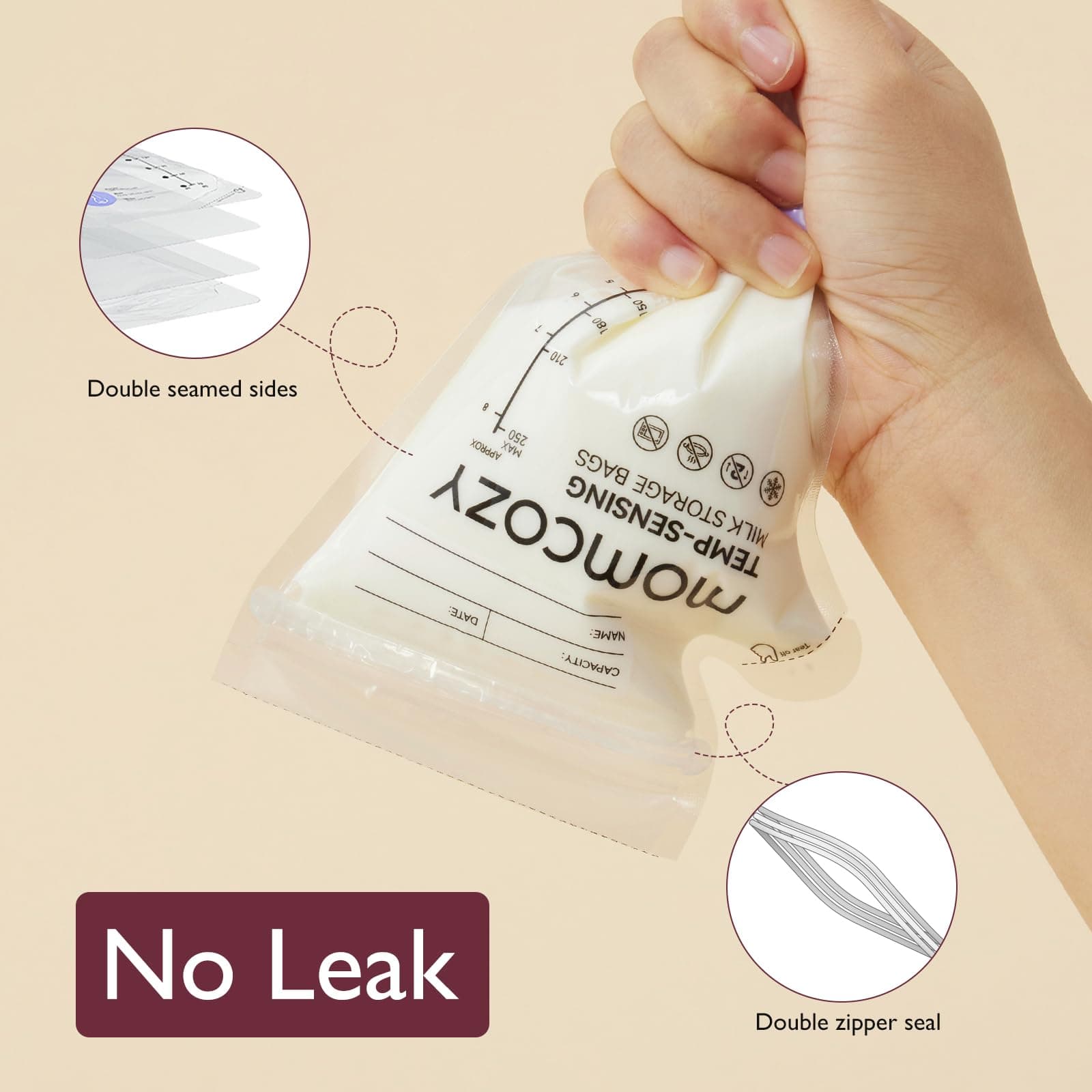 Momcozy Temp-Sensing Milk Storage Bags 8oz - Thumbnail 5