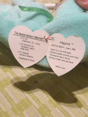 Ty Beanie Babies Pastel Bunny Lot of 4 - Hippity Hoppity Floppity Hippie '96/'98 - Thumbnail 6