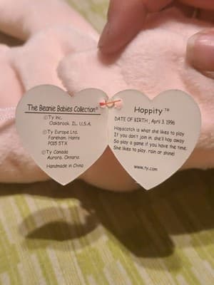 Ty Beanie Babies Pastel Bunny Lot of 4 - Hippity Hoppity Floppity Hippie '96/'98 - Thumbnail 5