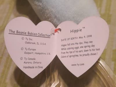 Ty Beanie Babies Pastel Bunny Lot of 4 - Hippity Hoppity Floppity Hippie '96/'98 - Thumbnail 16