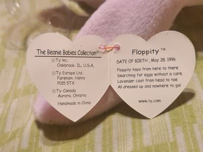 Ty Beanie Babies Pastel Bunny Lot of 4 - Hippity Hoppity Floppity Hippie '96/'98 - Thumbnail 10