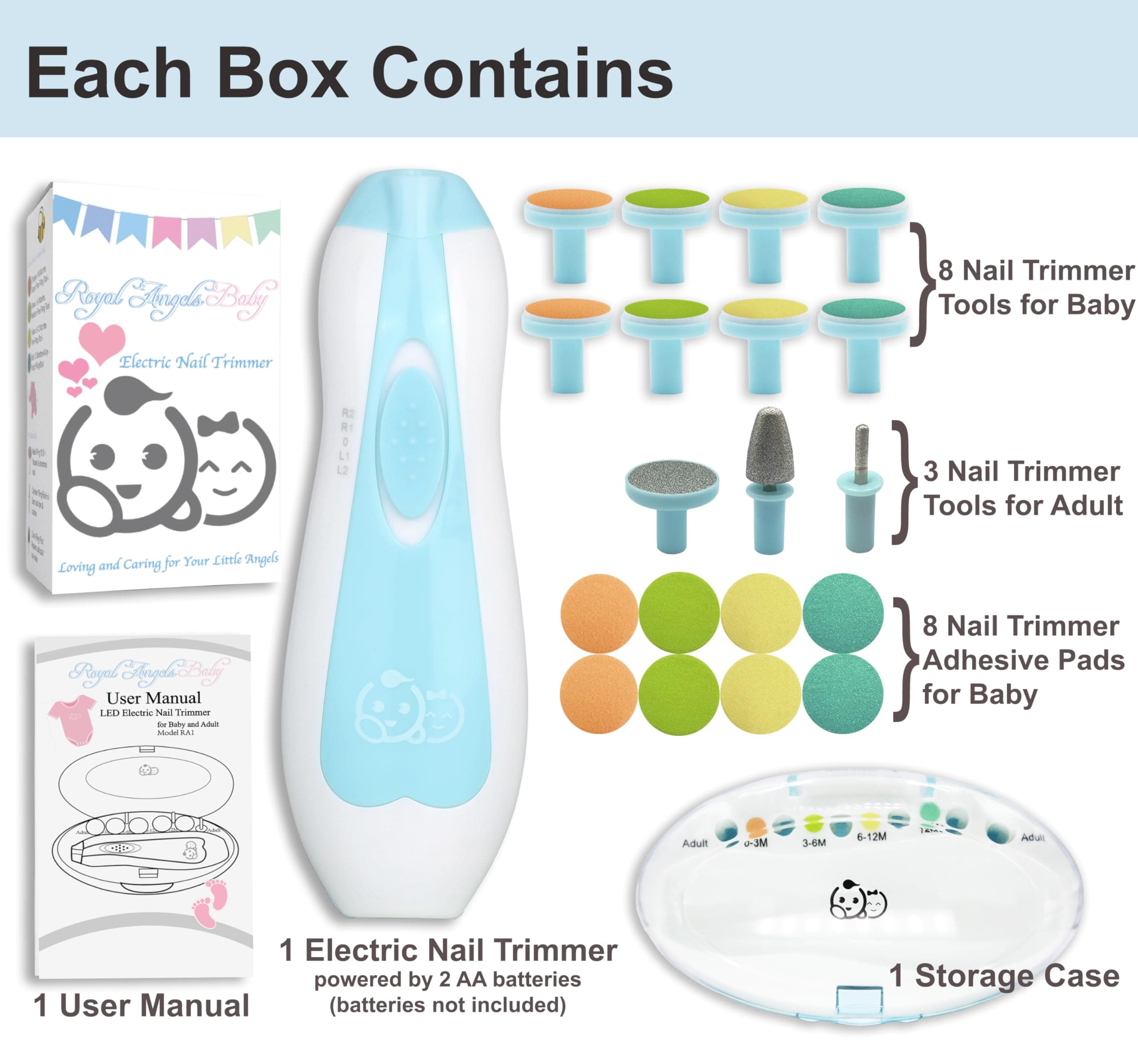 Electric Baby Nail Trimmer with 19 Filing Tools - Thumbnail 7