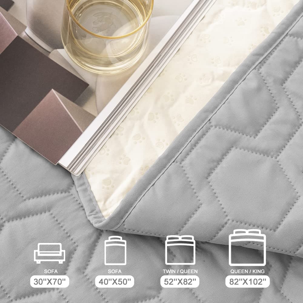 Waterproof Sofa Cover for Pets or Babies  Grey - Thumbnail 6