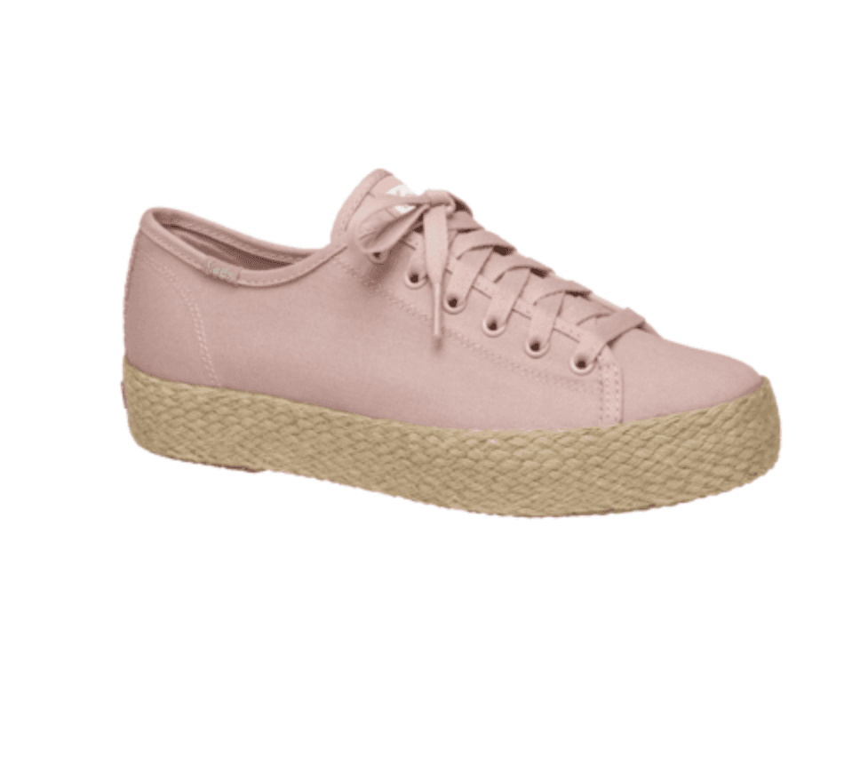 Keds Triple Kick Canvas Jute Platform Espadrilles - Rose | Size 6