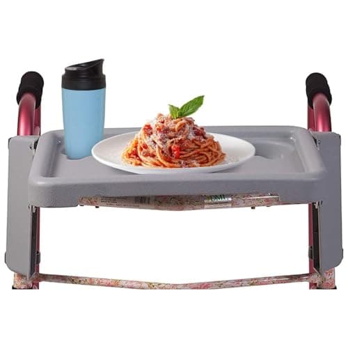 DMI Walker Tray, Rollator Tray, Mobility and Walker Accessory Tray Table Fits Most Standard Walkers, Folding with Two Cup Holders and Tool Free Assembly, 16 x 11.8 inch - Thumbnail 2