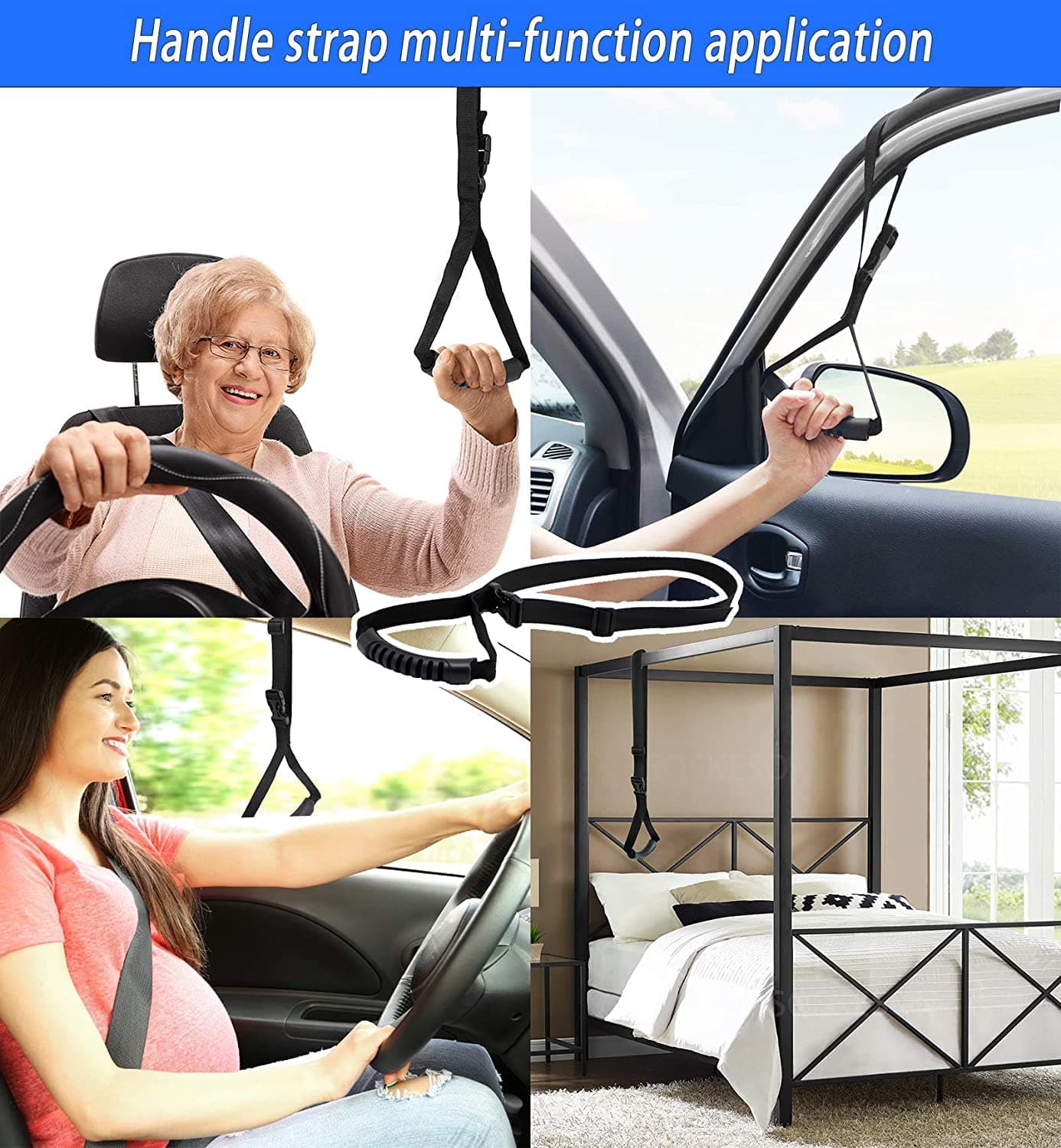 KOUNATSURI Car Door Handle for Elderly Car Assist Support Handle Multifunction Car Door Latch Bar for Seniors and Handicapped(Blue) - Thumbnail 4