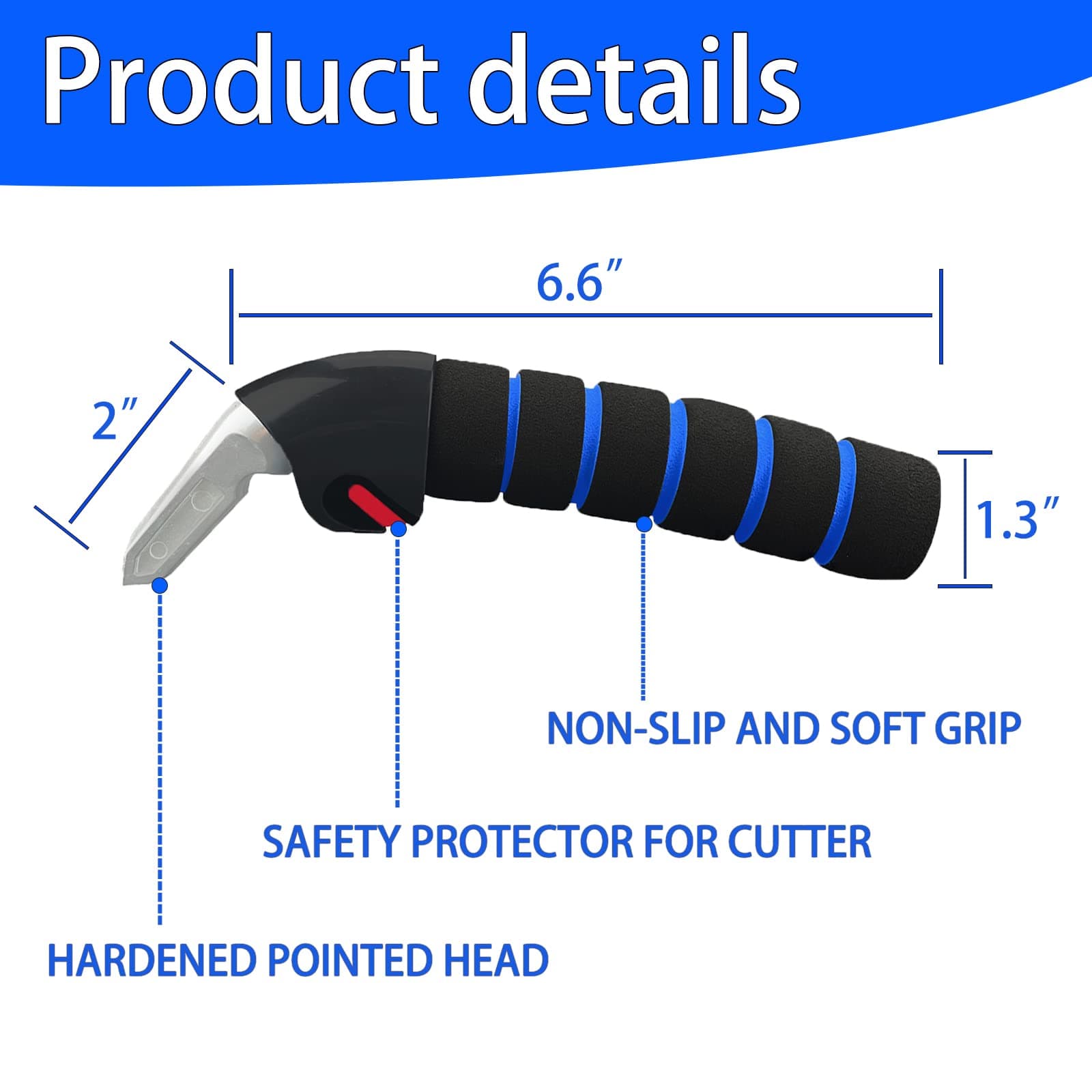KOUNATSURI Car Door Handle for Elderly Car Assist Support Handle Multifunction Car Door Latch Bar for Seniors and Handicapped(Blue) - Thumbnail 2