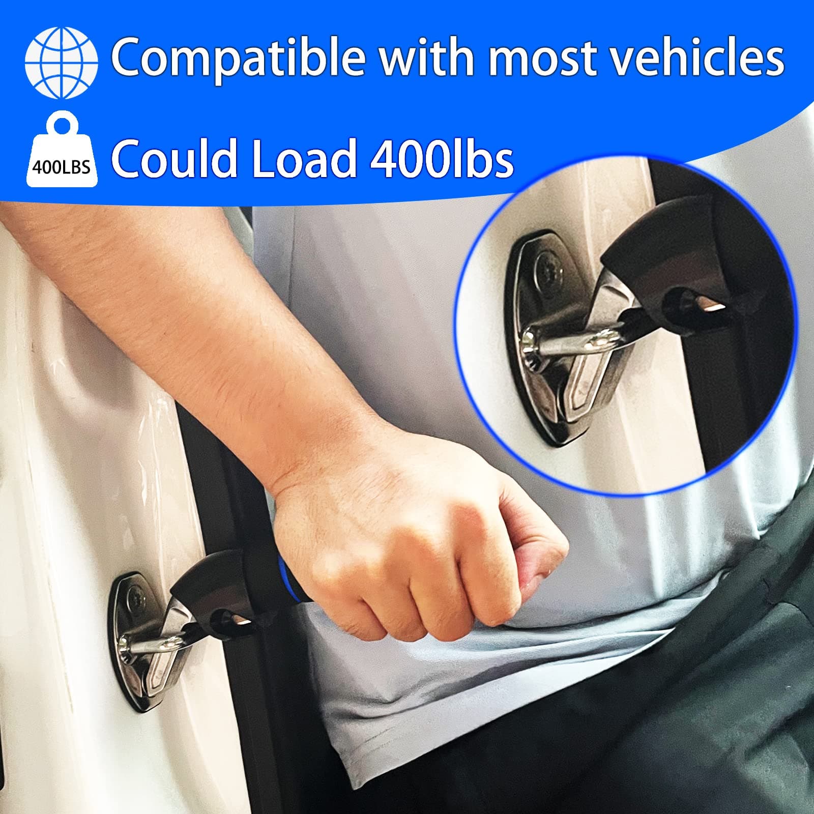 KOUNATSURI Car Door Handle for Elderly Car Assist Support Handle Multifunction Car Door Latch Bar for Seniors and Handicapped(Blue) - Thumbnail 7