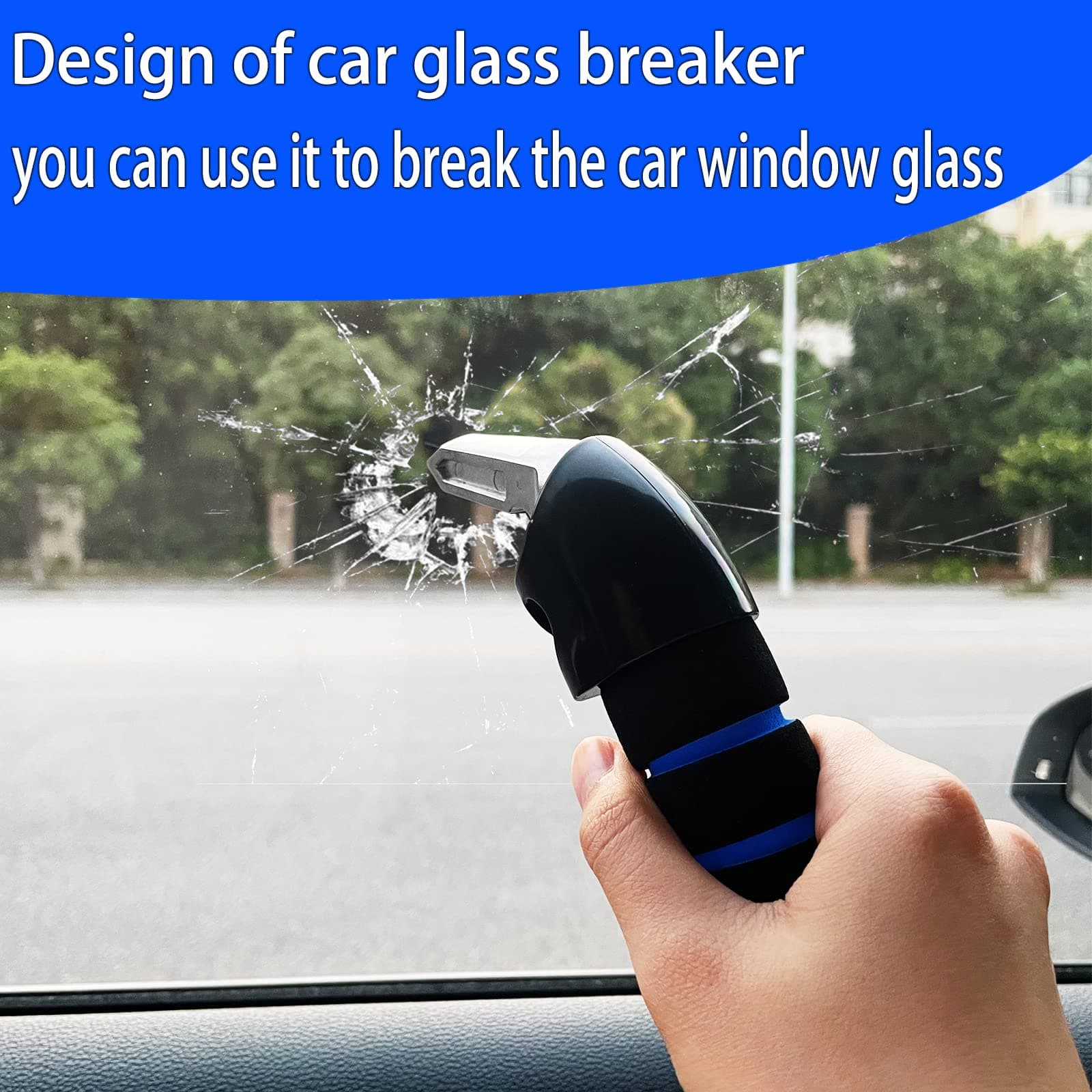 KOUNATSURI Car Door Handle for Elderly Car Assist Support Handle Multifunction Car Door Latch Bar for Seniors and Handicapped(Blue) - Thumbnail 6